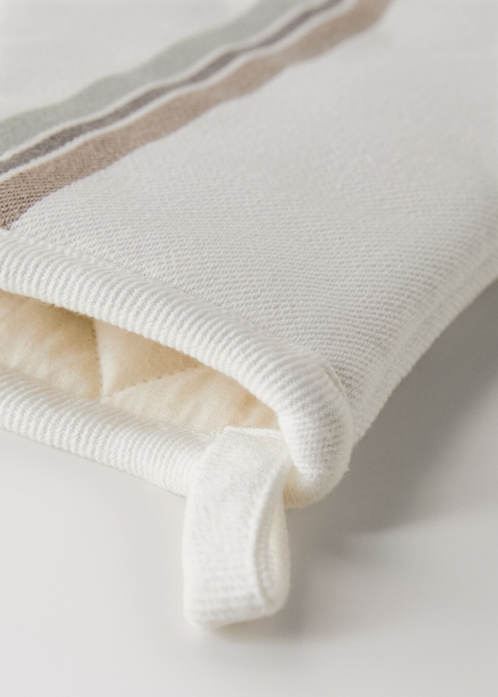 Cotton yarn-dyed striped mitt