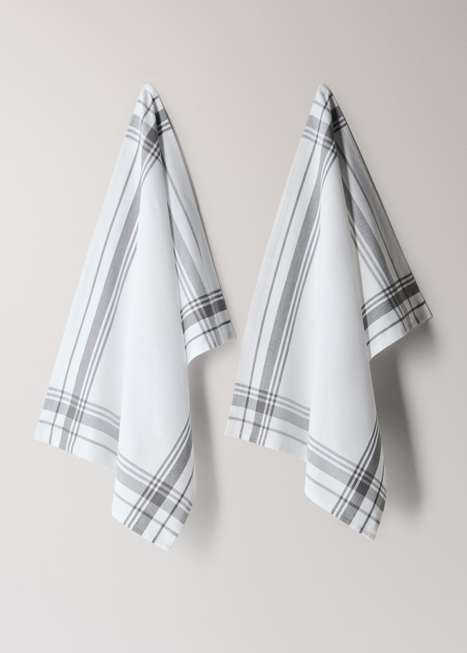 Yarn-dyed geometric cotton kitchen towel - Article without model