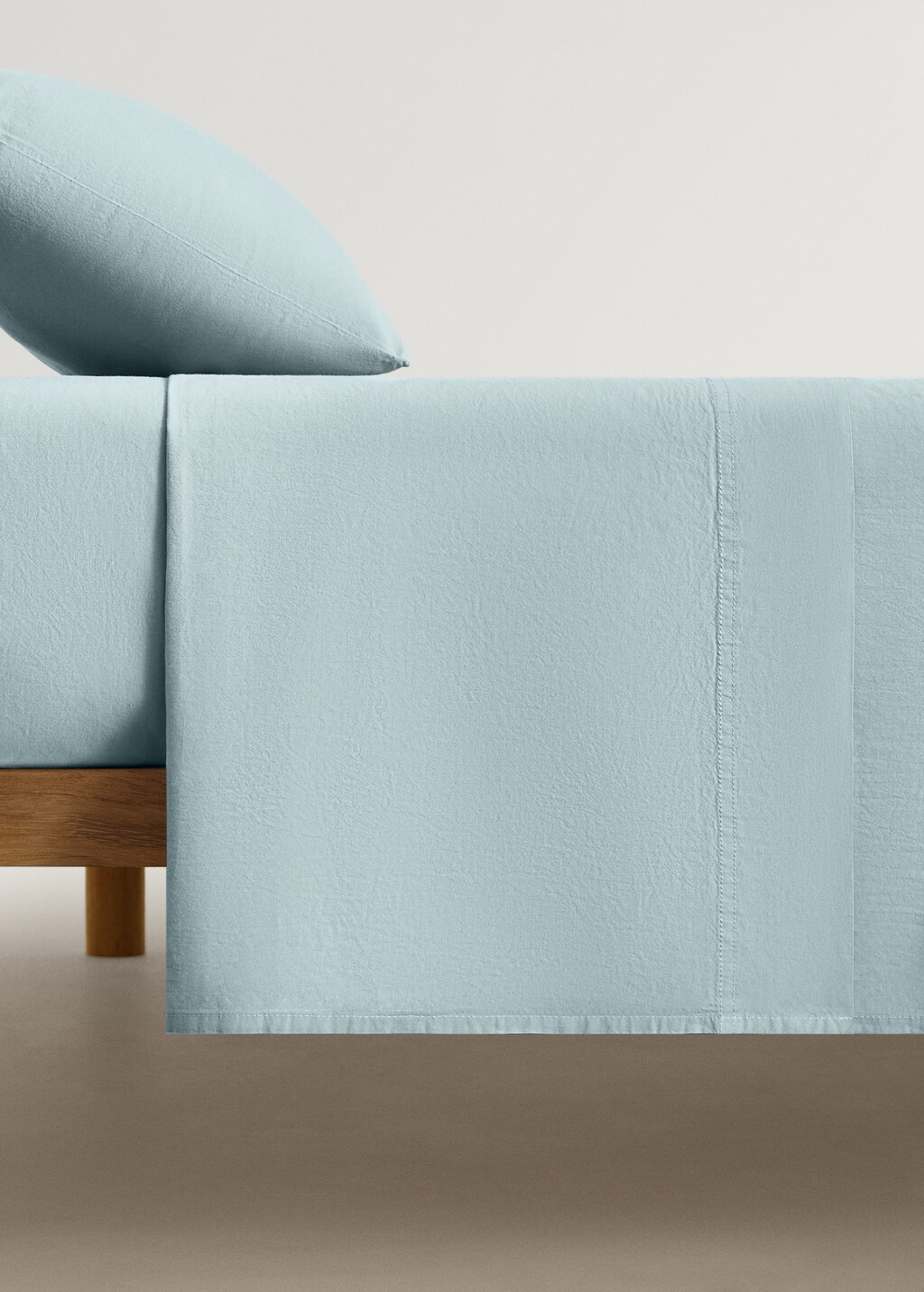 Washed cotton double-stitched top sheet for crib