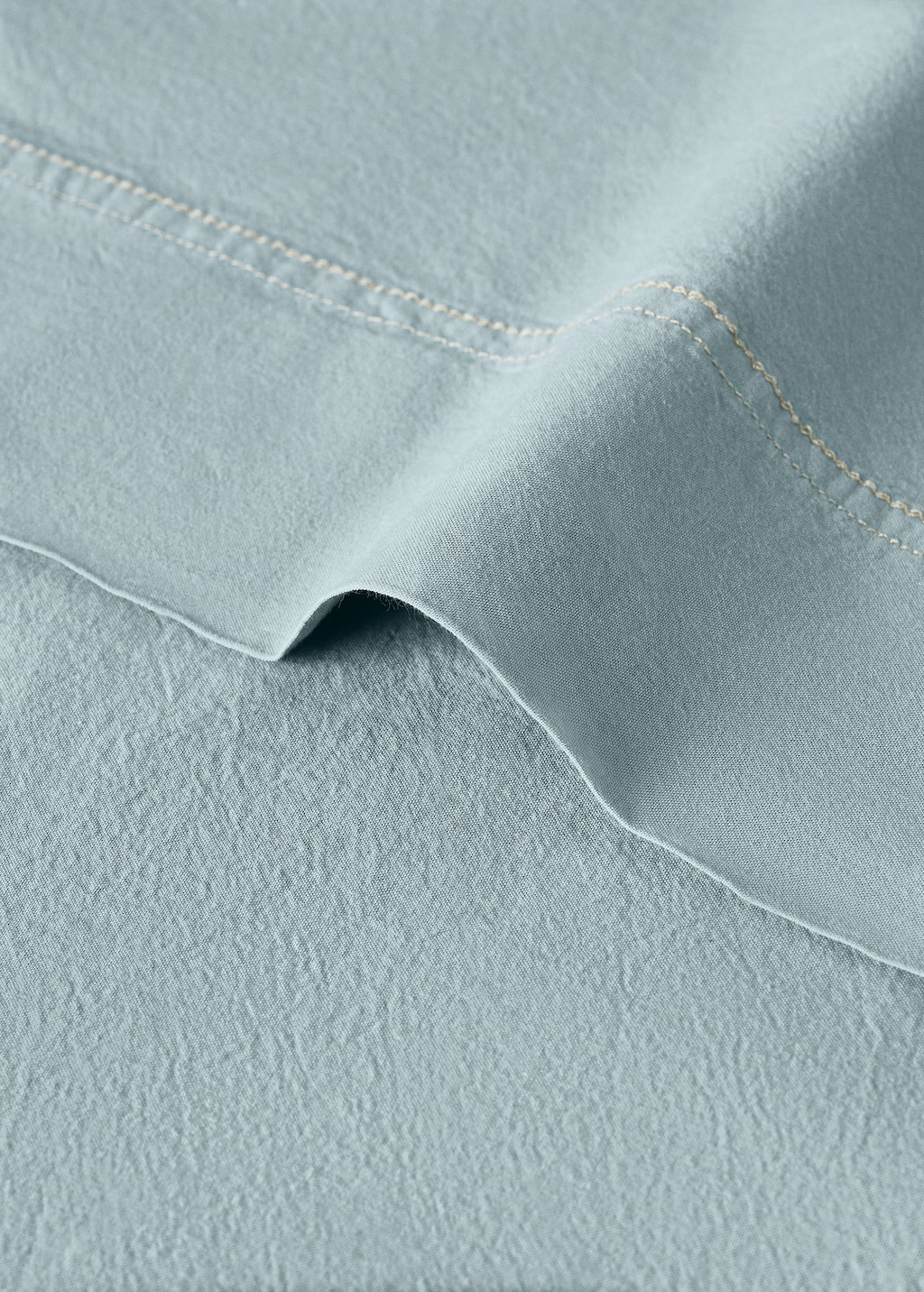 Washed cotton double-stitched top sheet for crib