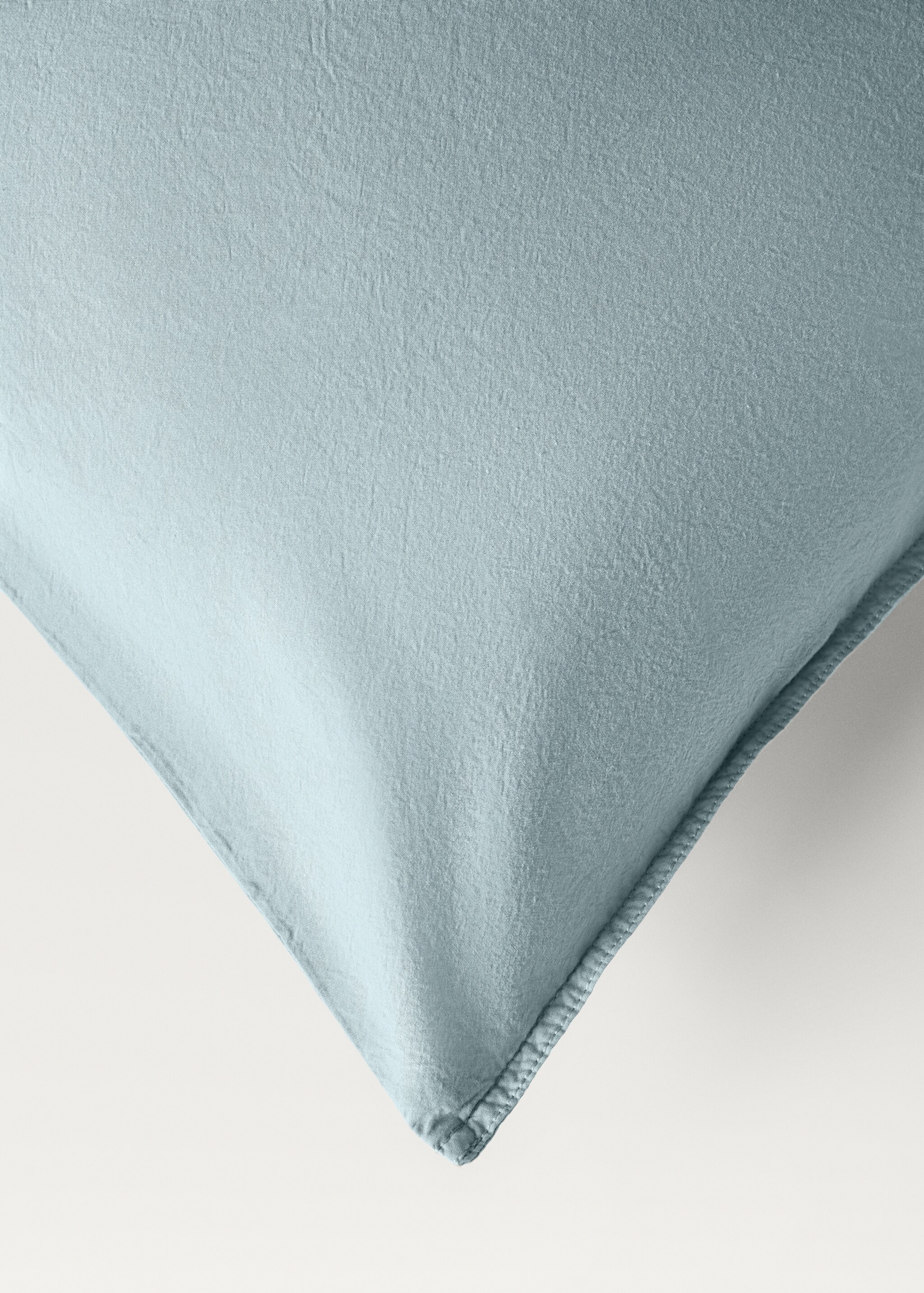 Children’s washed cotton double-stitched duvet cover for cot - Details of the article 3, Aqua Green. Ref: 87093316-00.