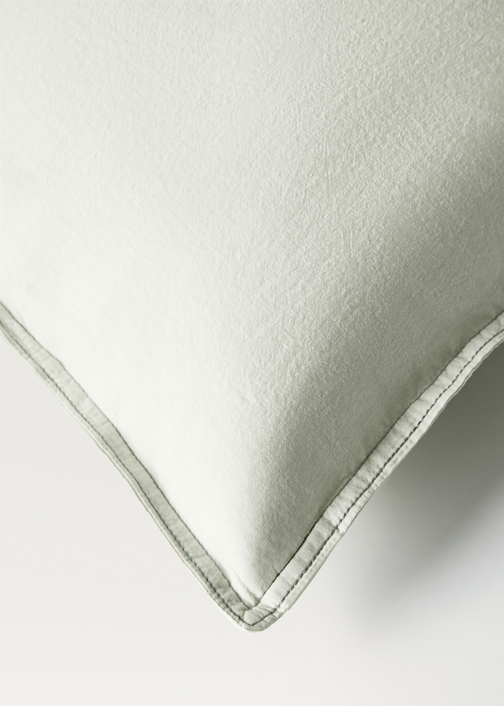Children’s washed cotton double-stitched duvet cover for crib - Details of the article 3, Forest Green. Ref: 87093316-00.