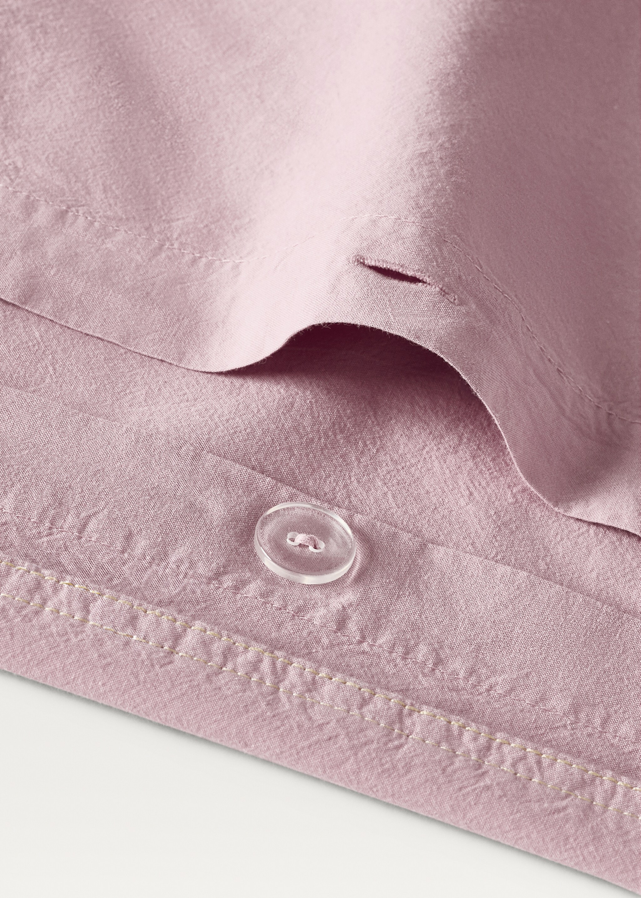Children’s washed cotton double-stitched duvet cover for cot - Details of the article 1, Lilac. Ref: 87093316-00.