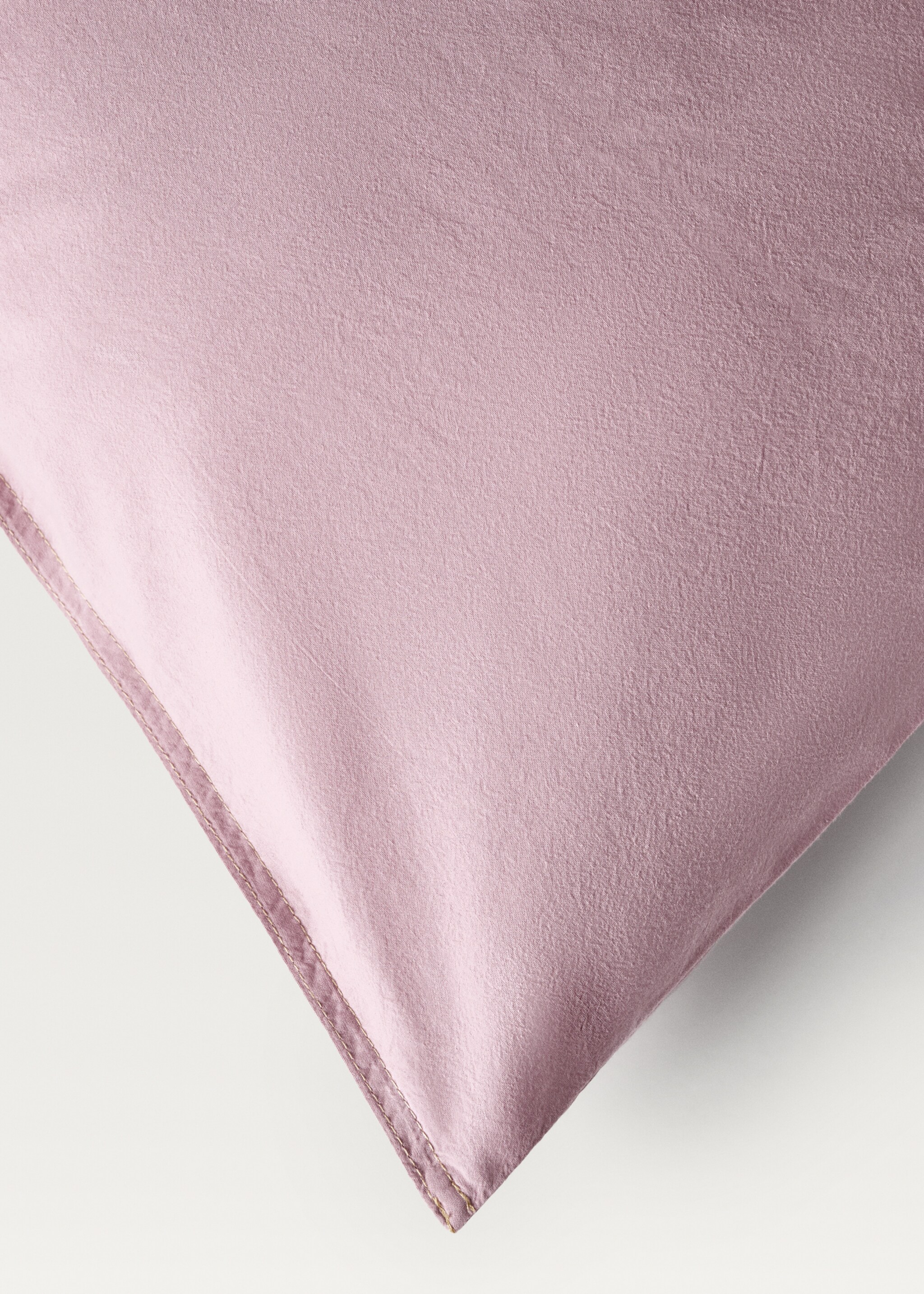 Children’s washed cotton double-stitched duvet cover for cot - Details of the article 3, Lilac. Ref: 87093316-00.