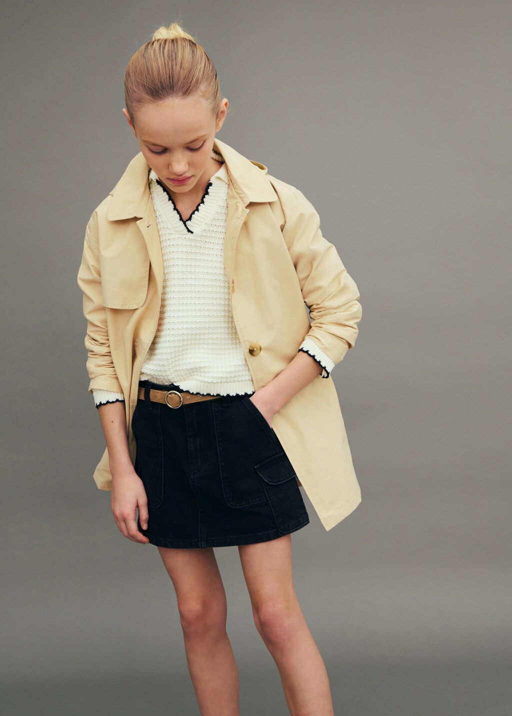 Denim mini-skirt - Kids | MANGO USA