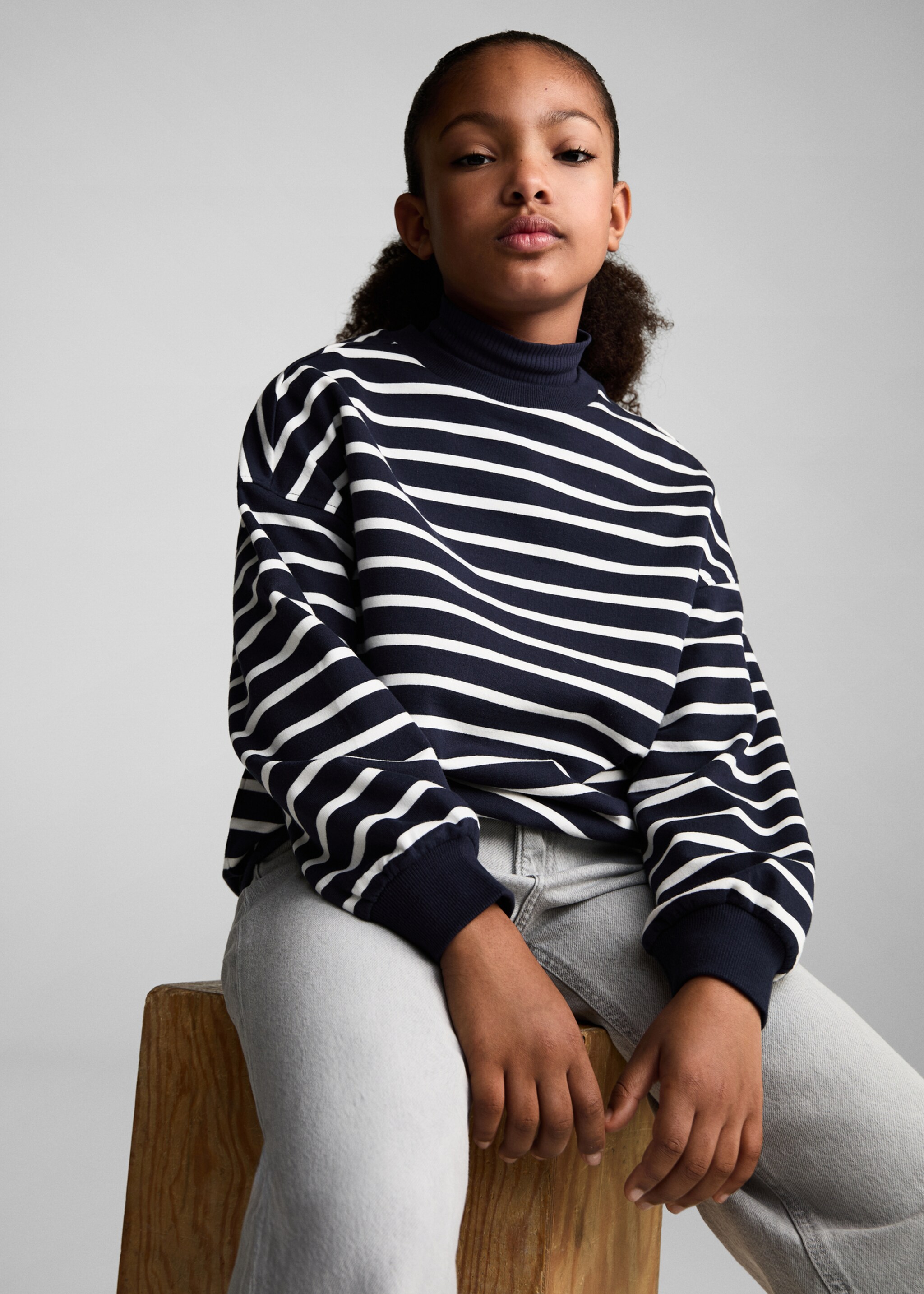 Randig sweatshirt i bomull - Detaljer om artikeln 2