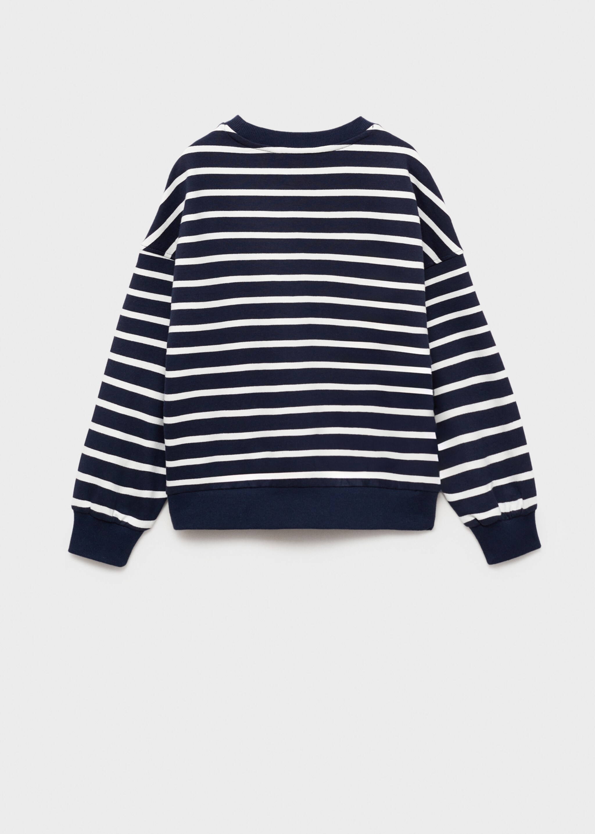 Randig sweatshirt i bomull - Artikelns baksida