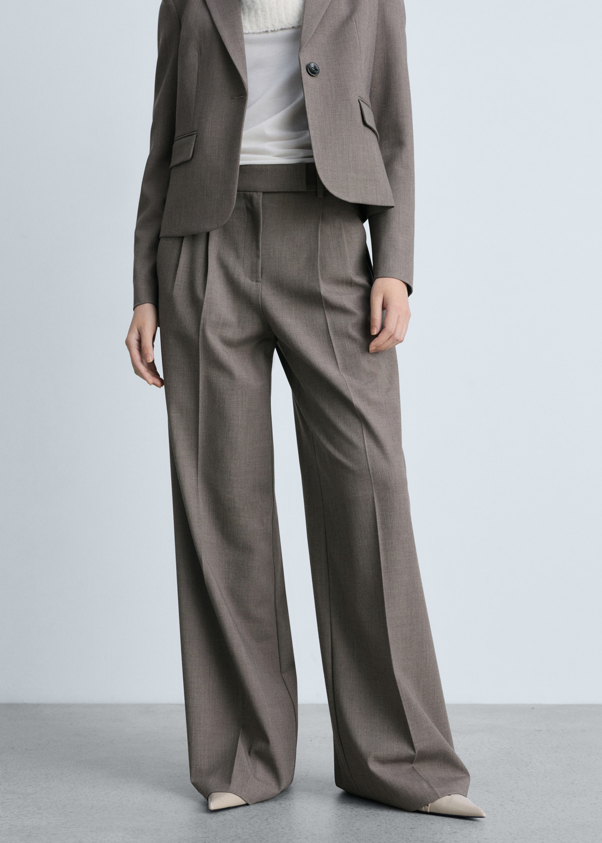 Wide-leg suit trousers - Medium plane