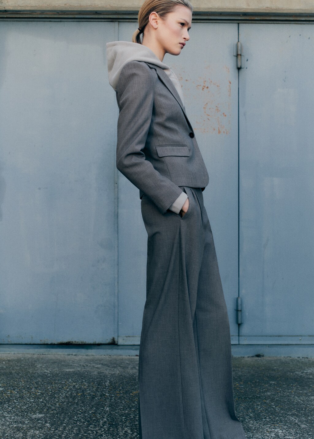 Wide leg suit pants