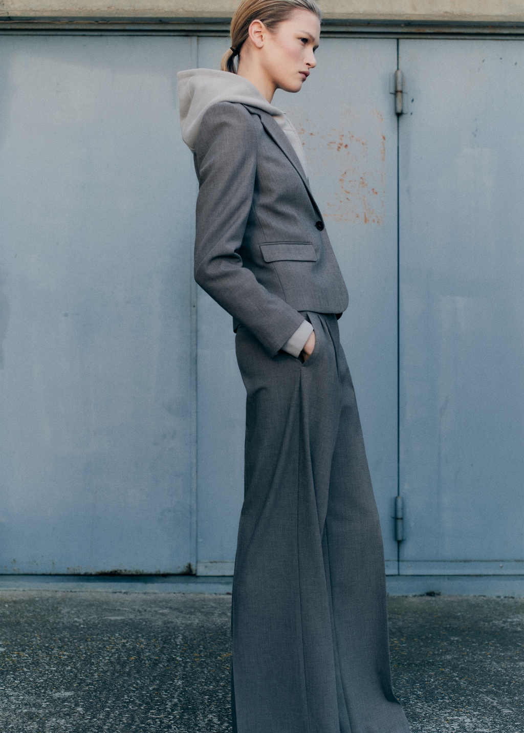 Wide leg suit pants