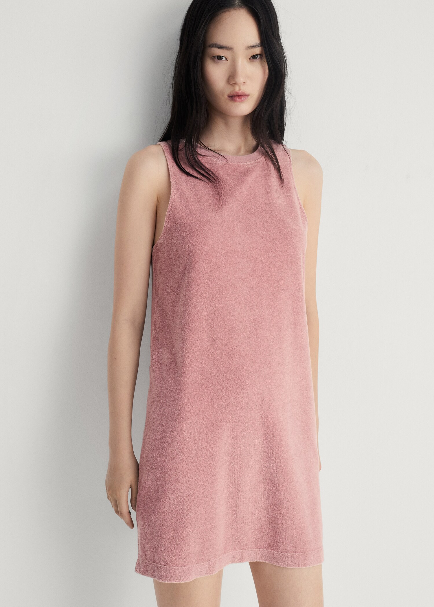 Overdyed terry cotton nightgown - Medium plane