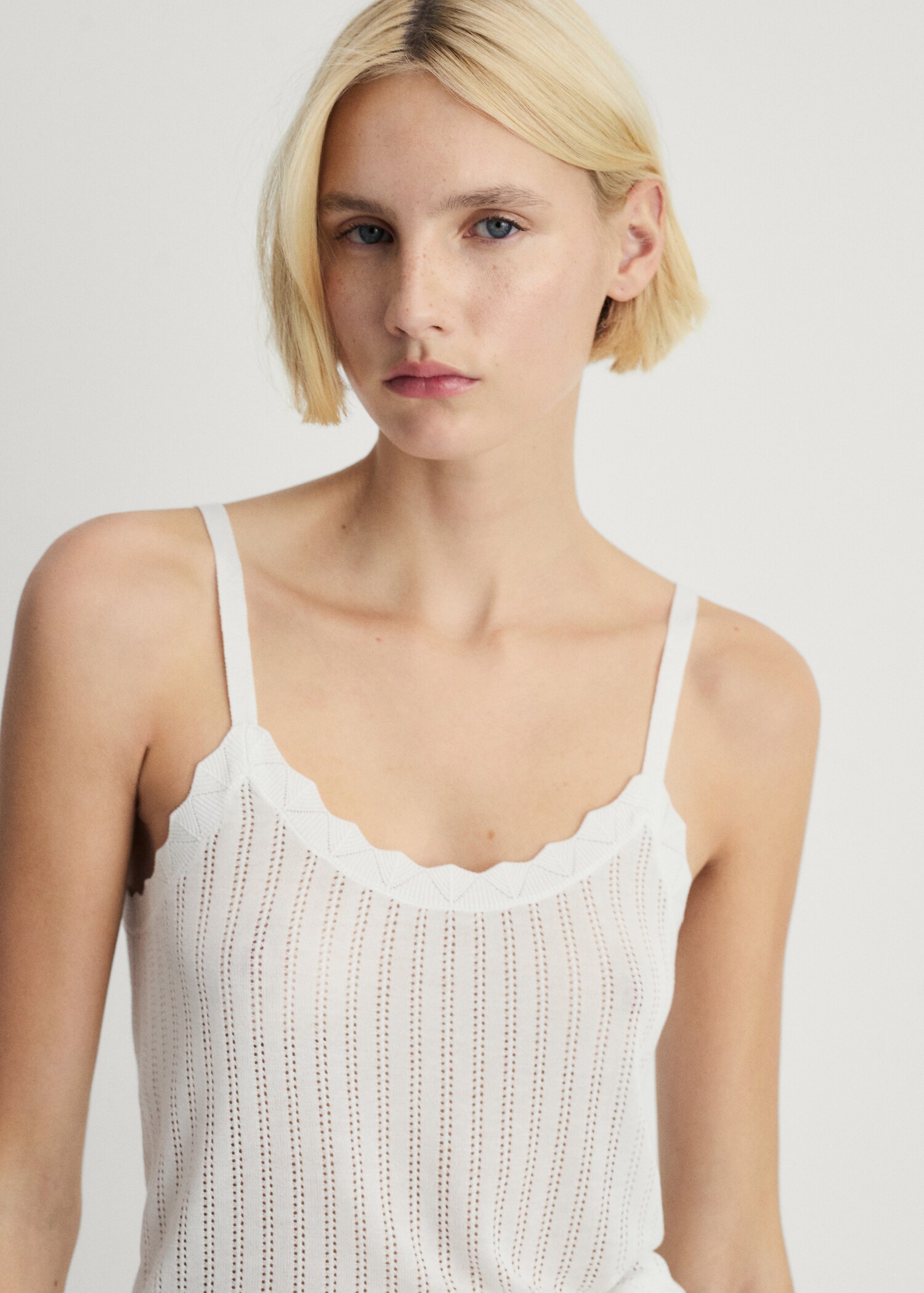 Pajama top with pointelle detail - Medium plane