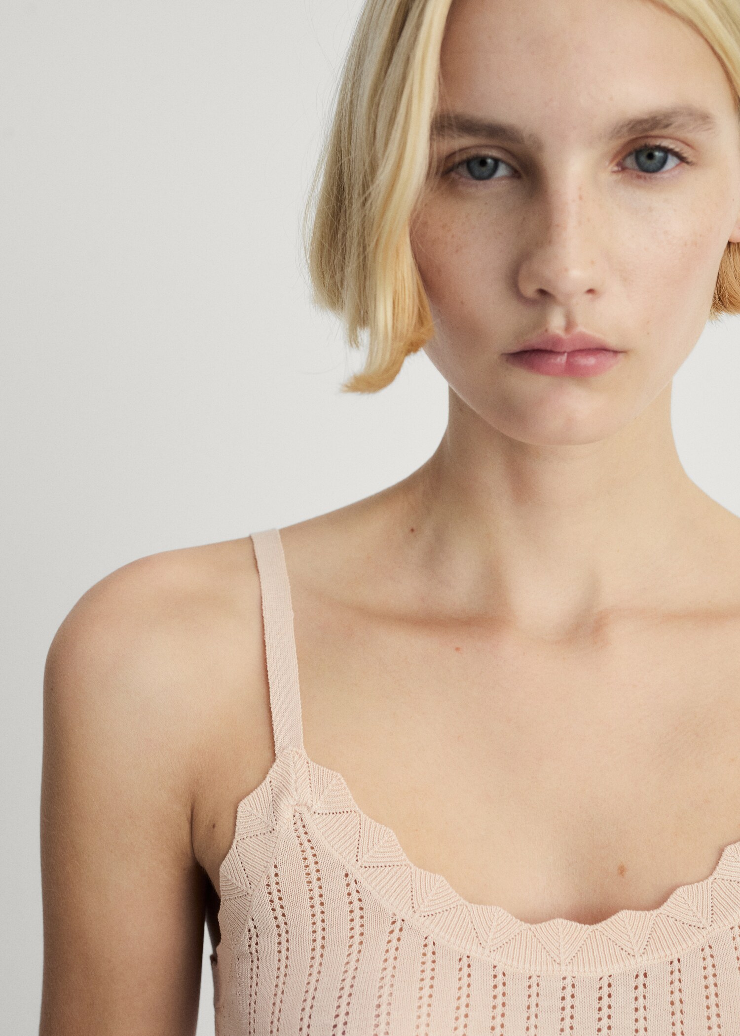 Pajama top with pointelle detail - Details of the article 1