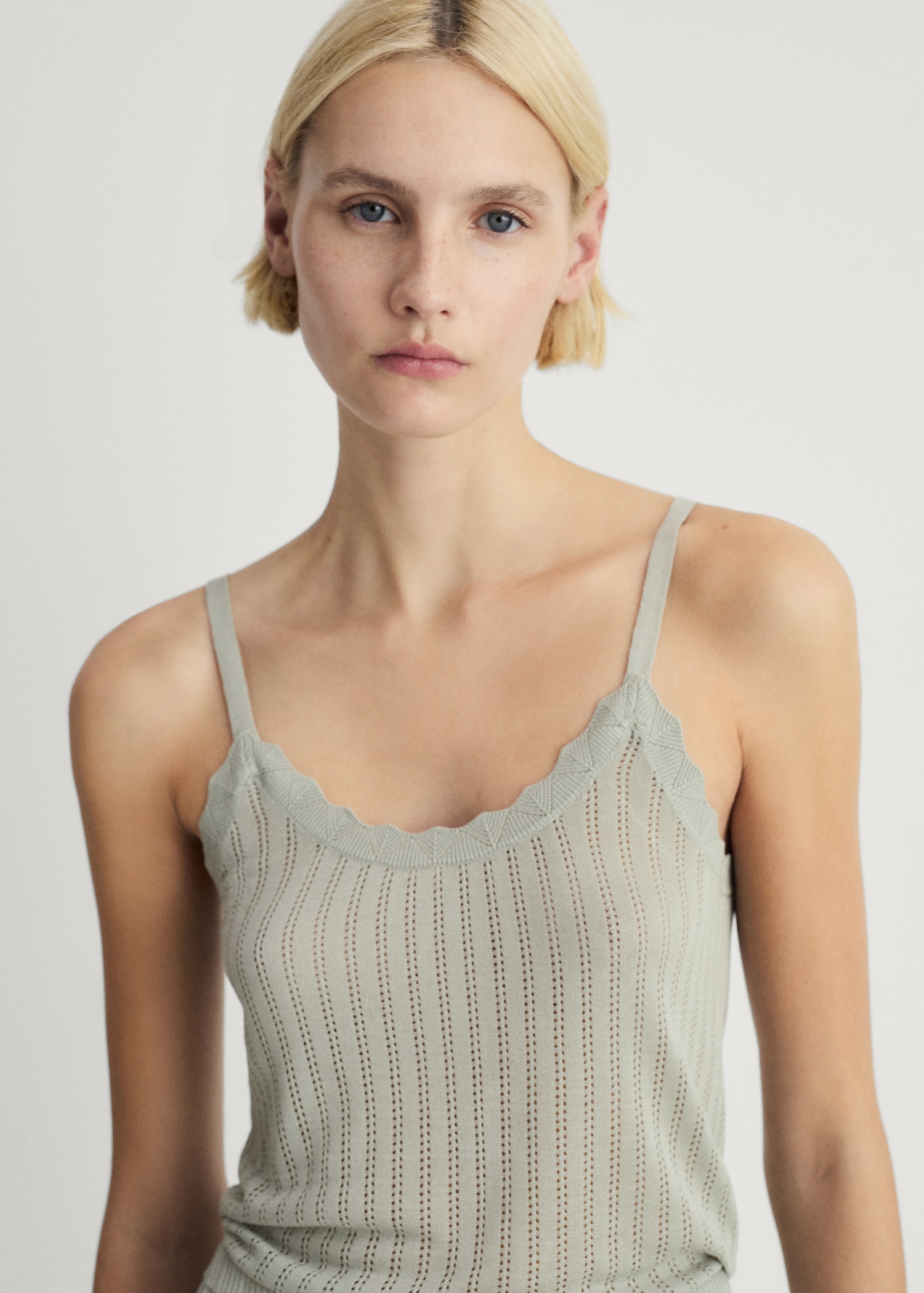 Pajama top with pointelle detail - Medium plane