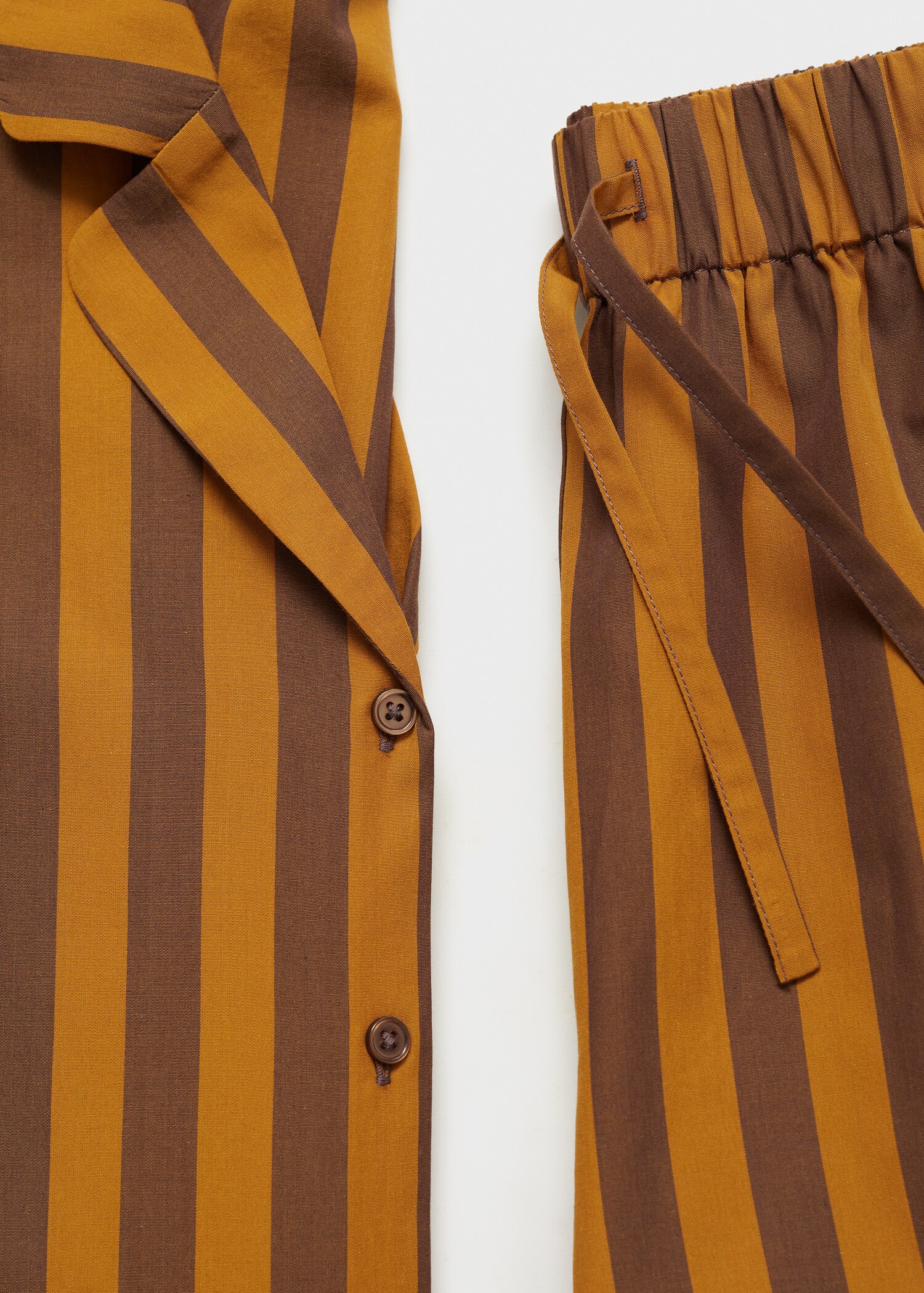 Two-tone woven striped long shirt - Details of the article 0
