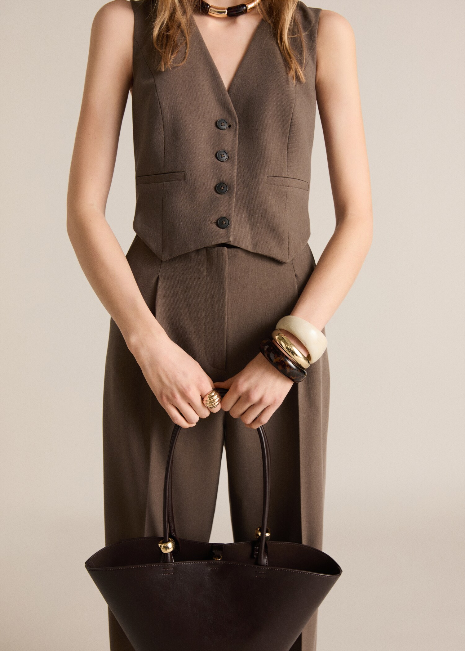 Lange jumpsuit in pakstijl - Middenvlak