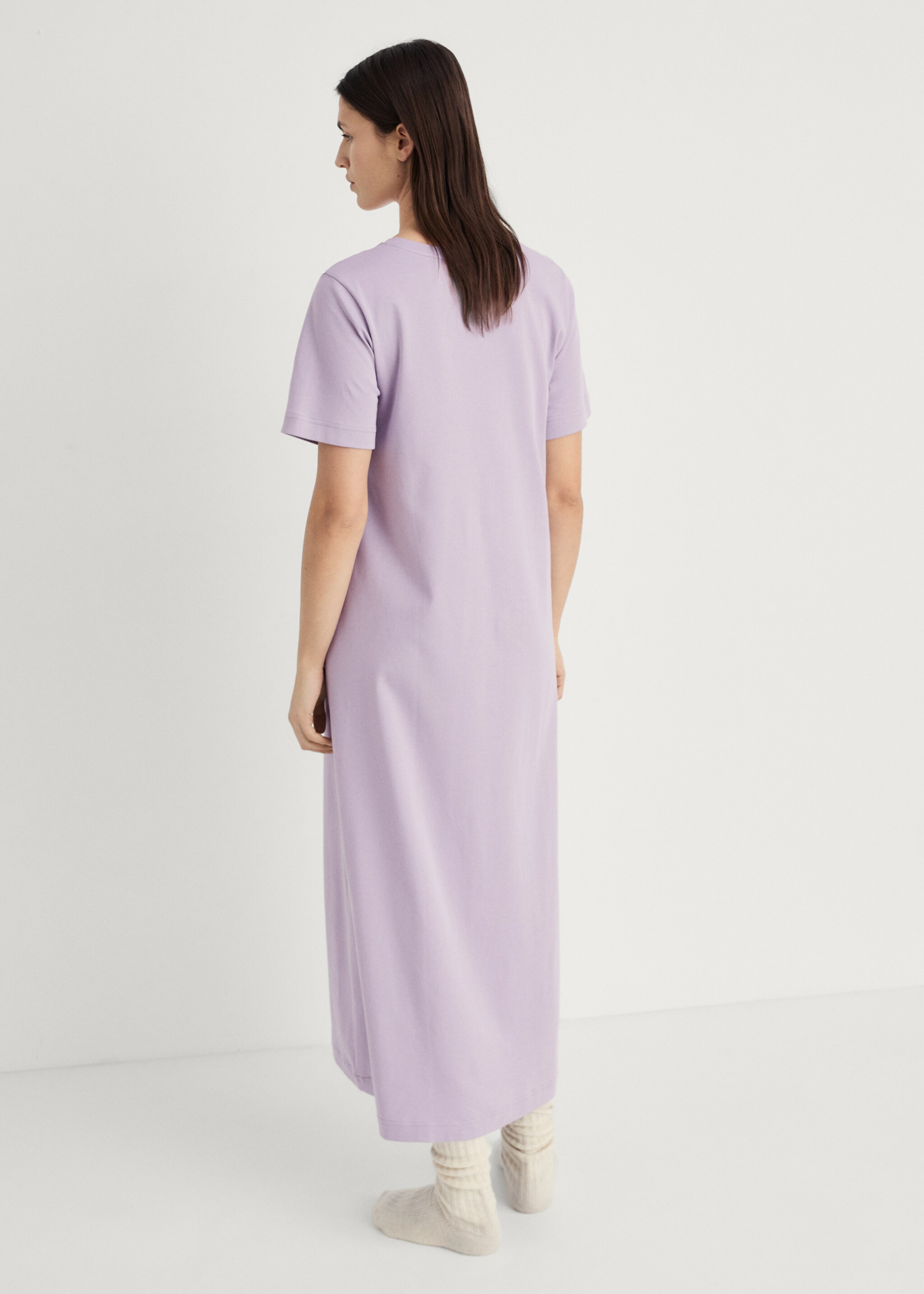 Plain cotton nightgown - Reverse of the article