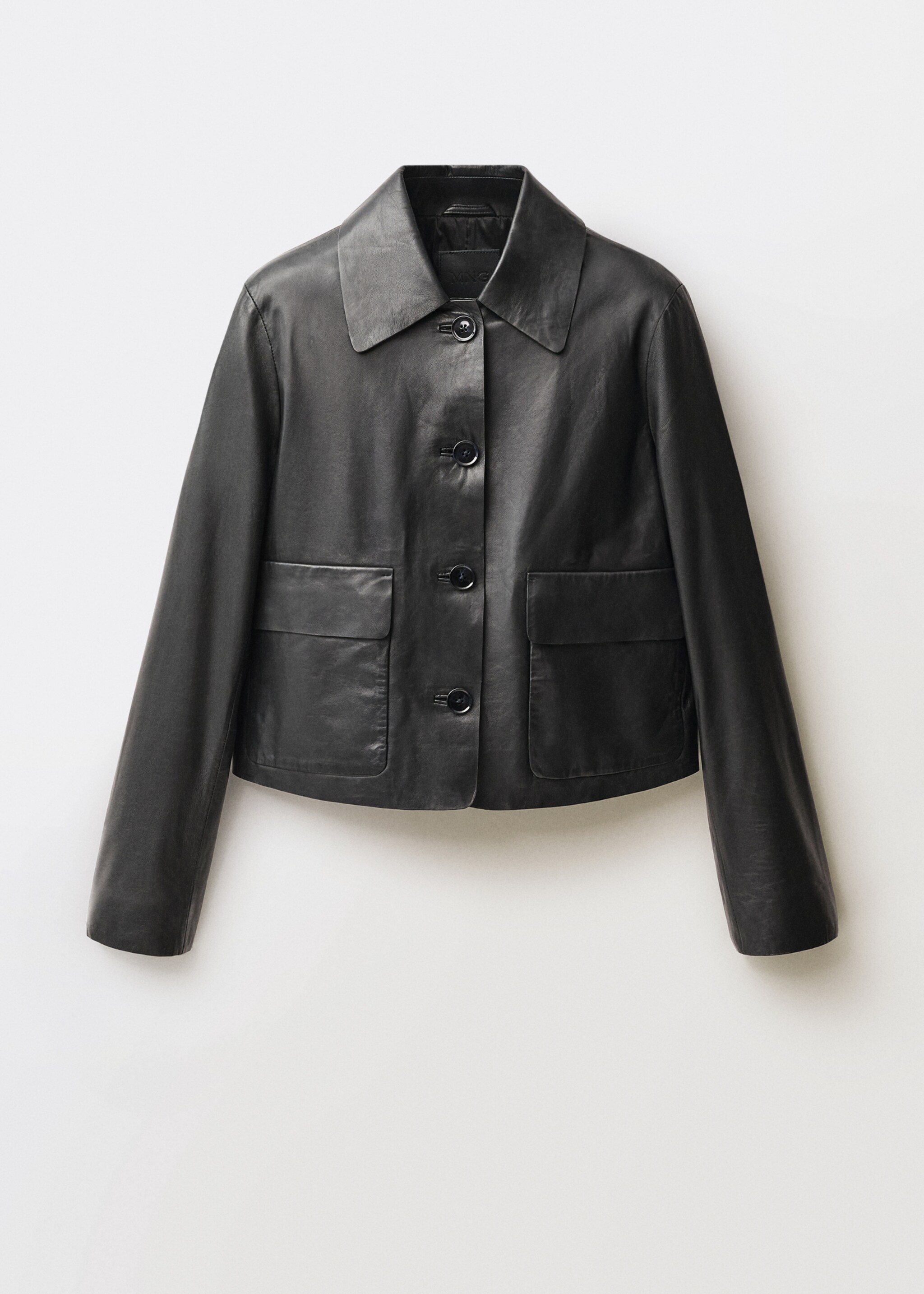 Buttoned leather jacket - Article without model