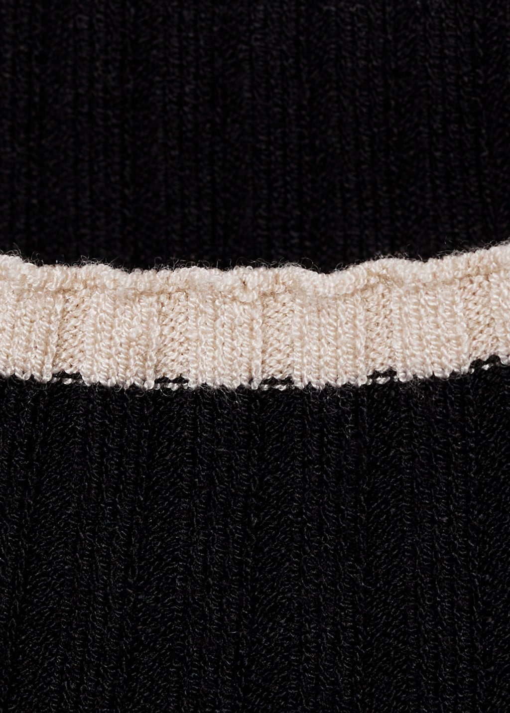 Riu Bicolor knit dress ブラック Contrast ribbed knit dress - Women | MANGO USA