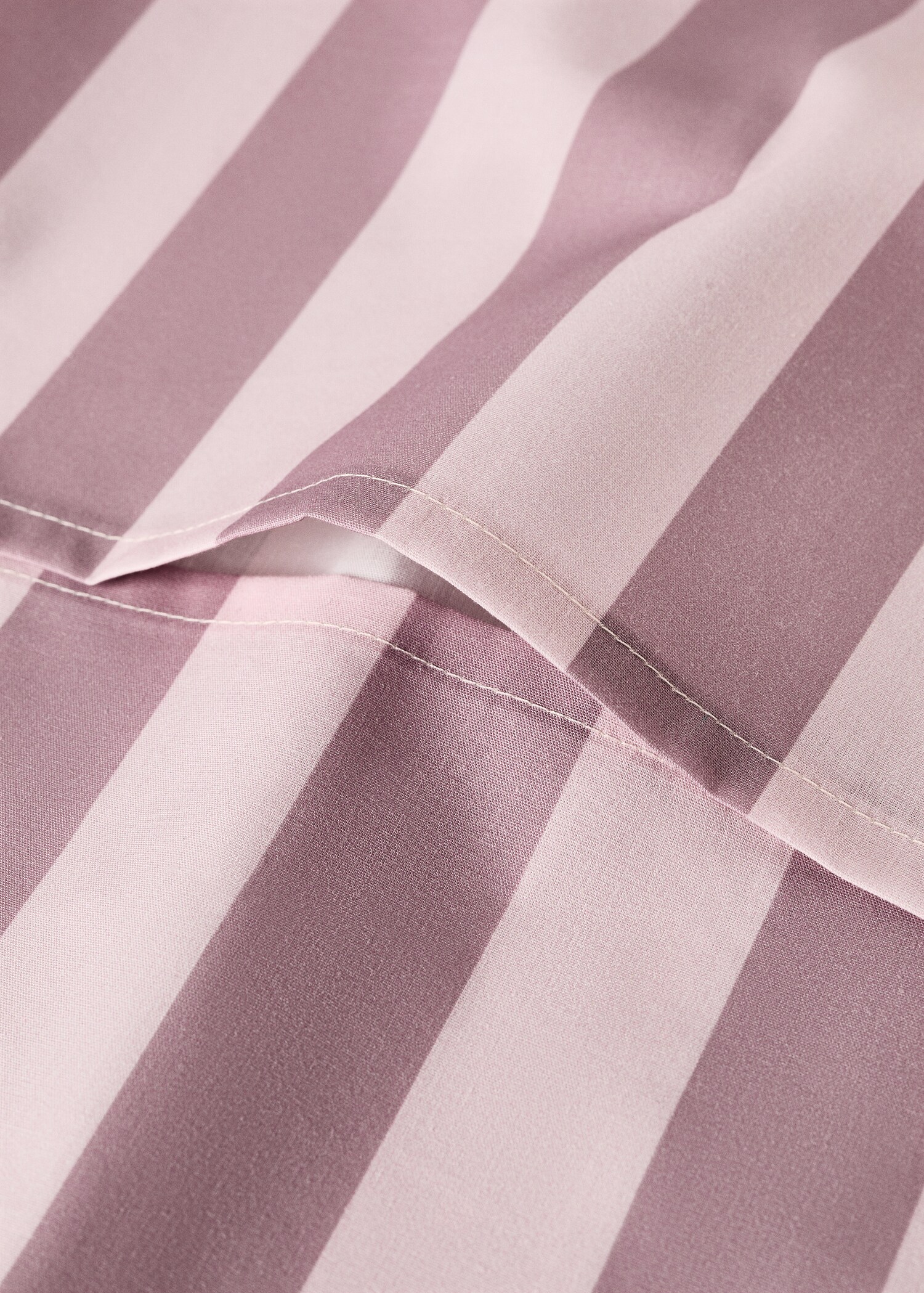 Cotton percale thick-striped duvet cover - Details of the article 1