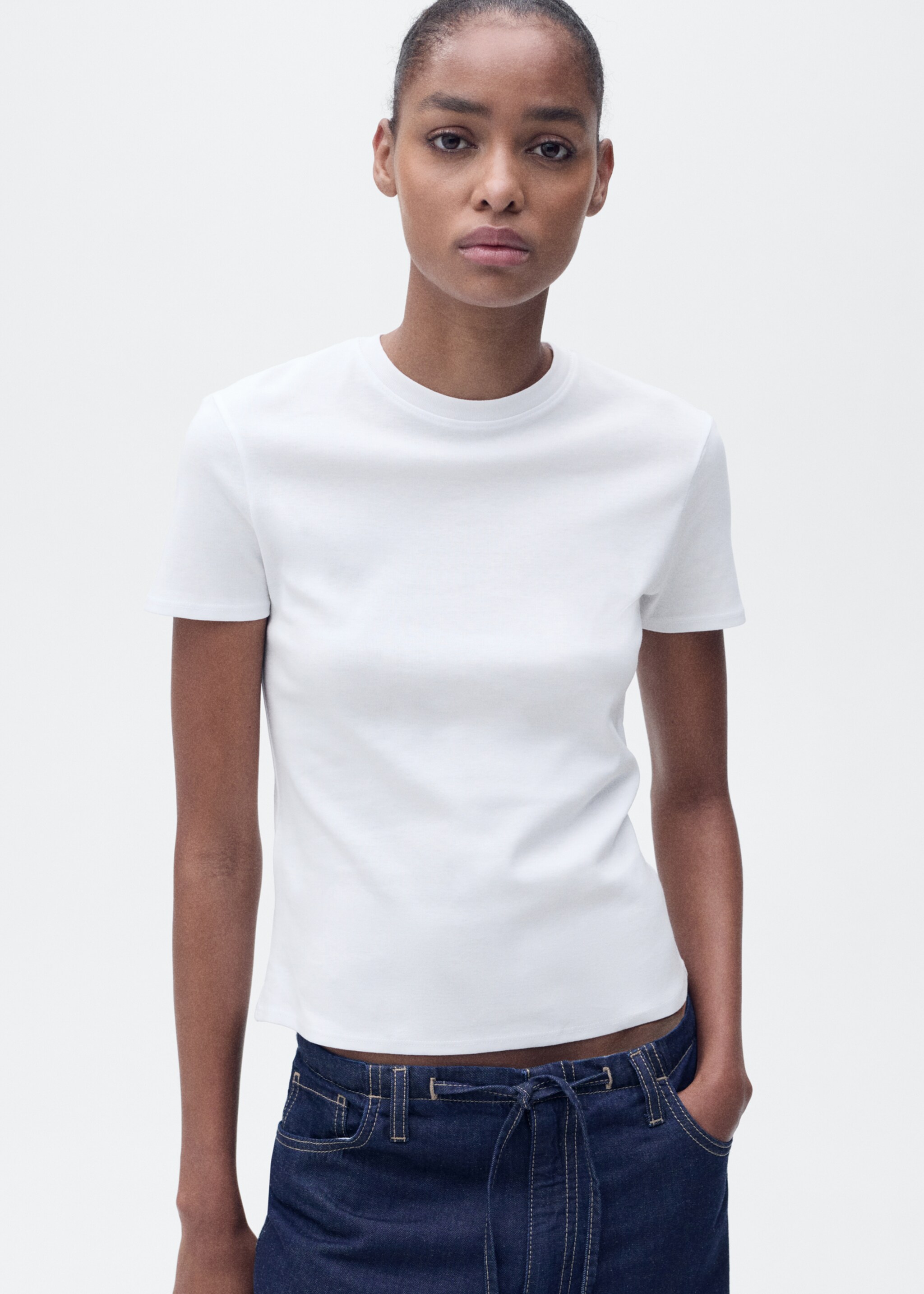 Fitted cotton t-shirt - Medium plane