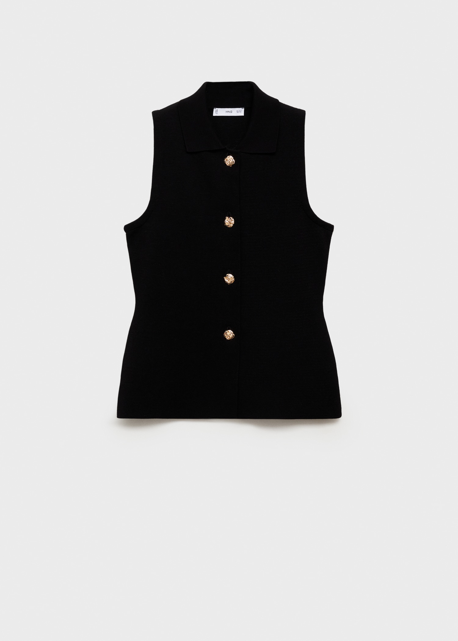 Knitted waistcoat with jewel buttons Women MANGO Niger