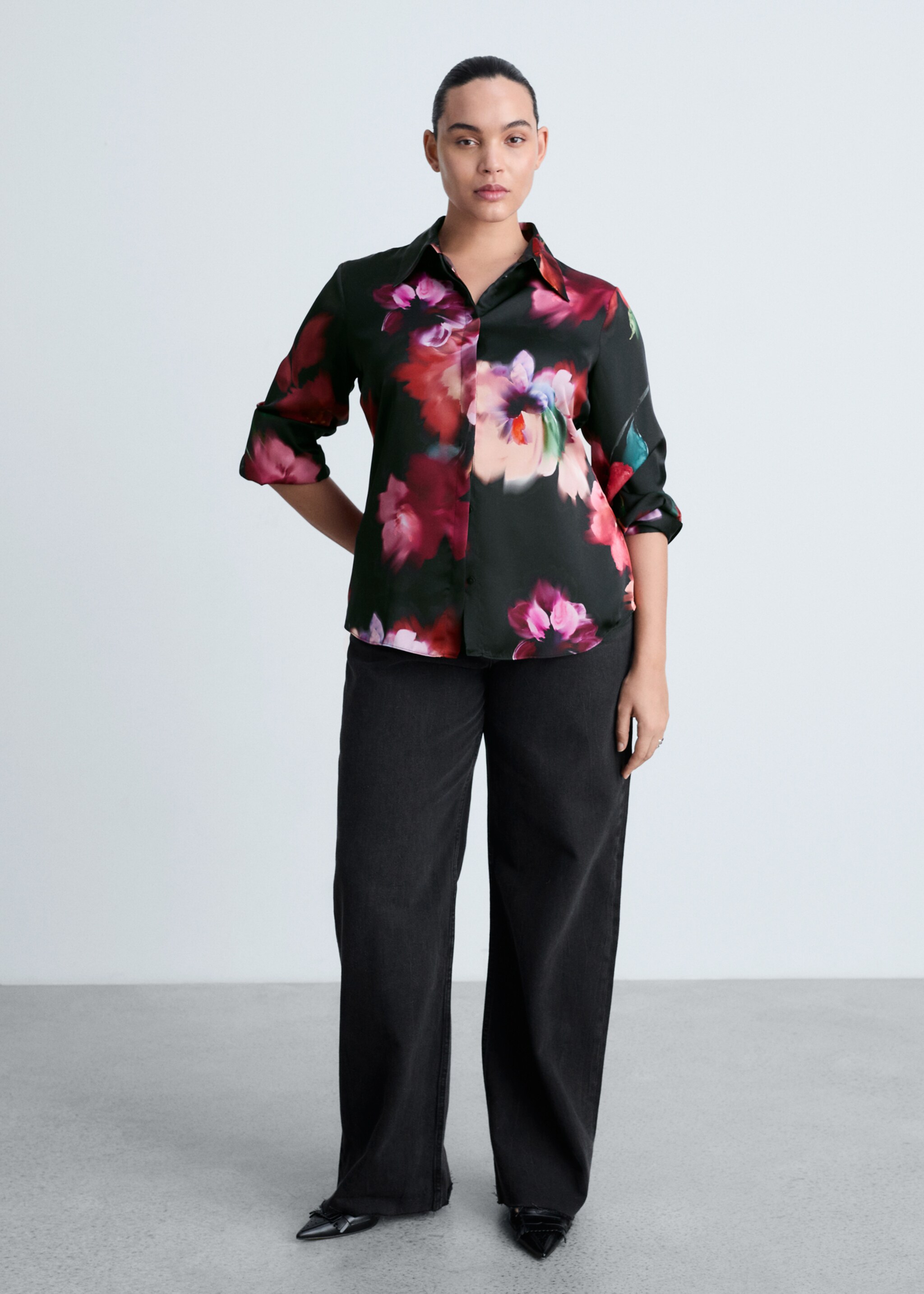 Satin print shirt - Details of the article 3