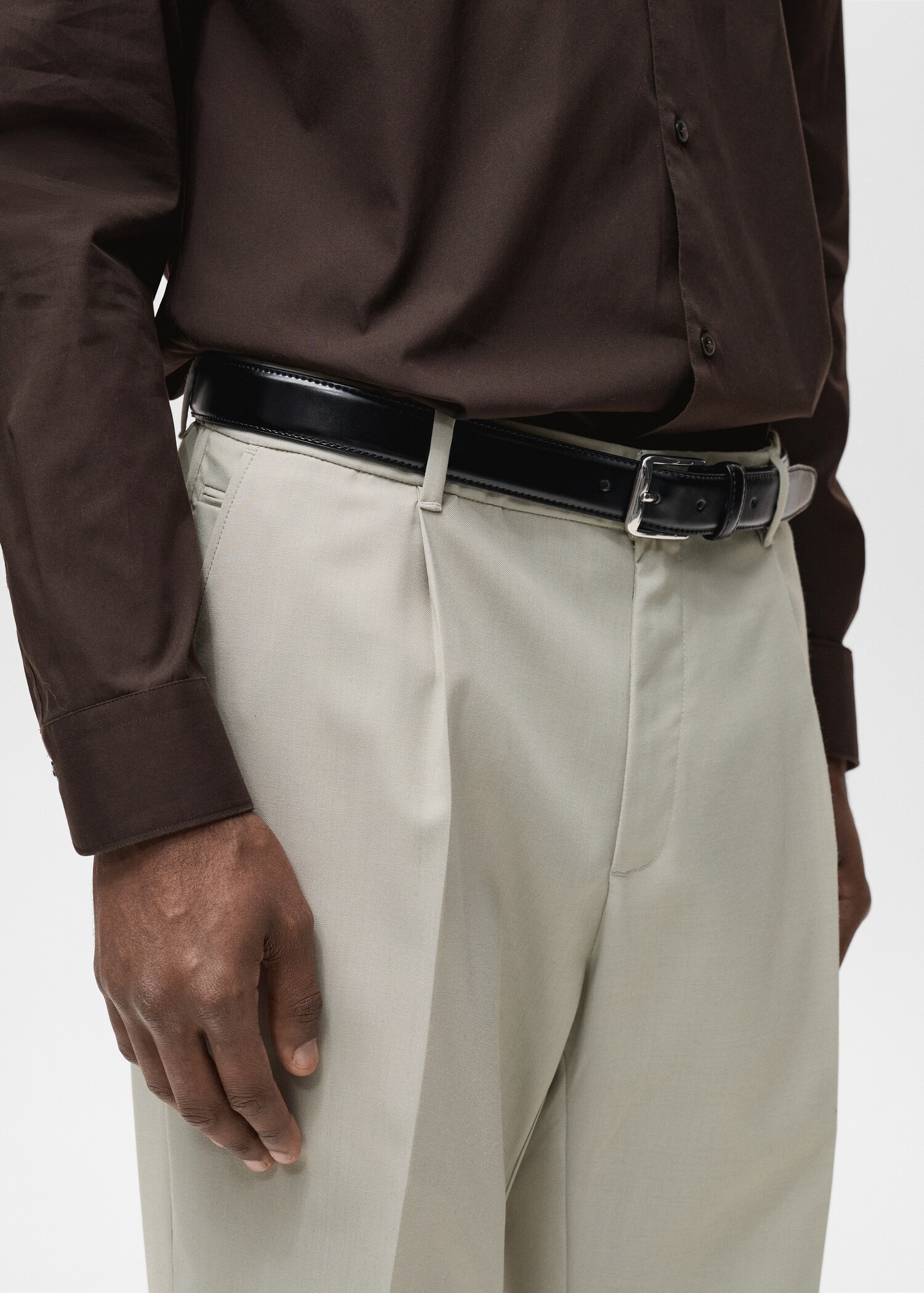 Pantalón lana fría slim fit pinzas - Detalle del artículo 1