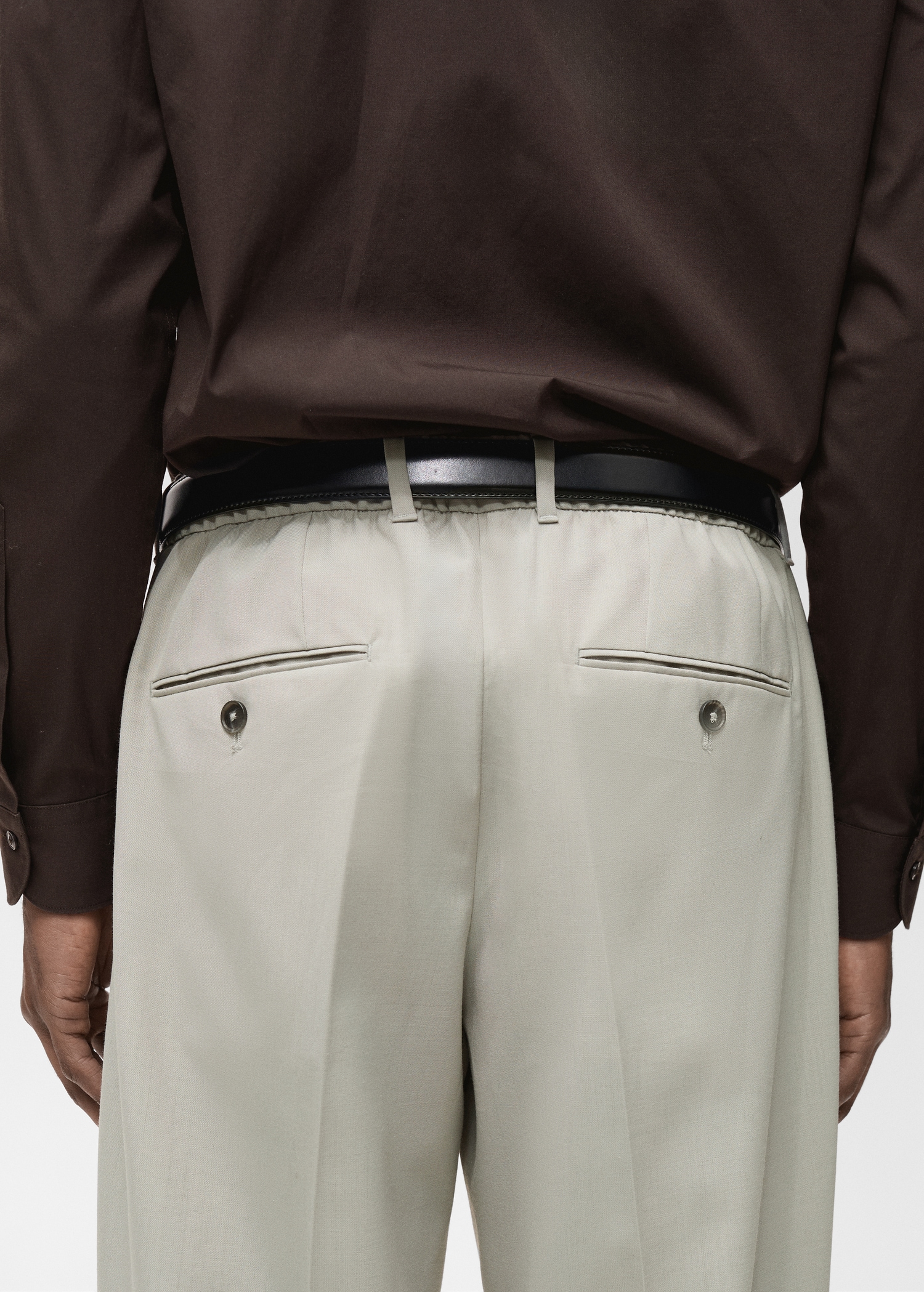 Slim-fit pleated cool wool trousers - Details of the article 6