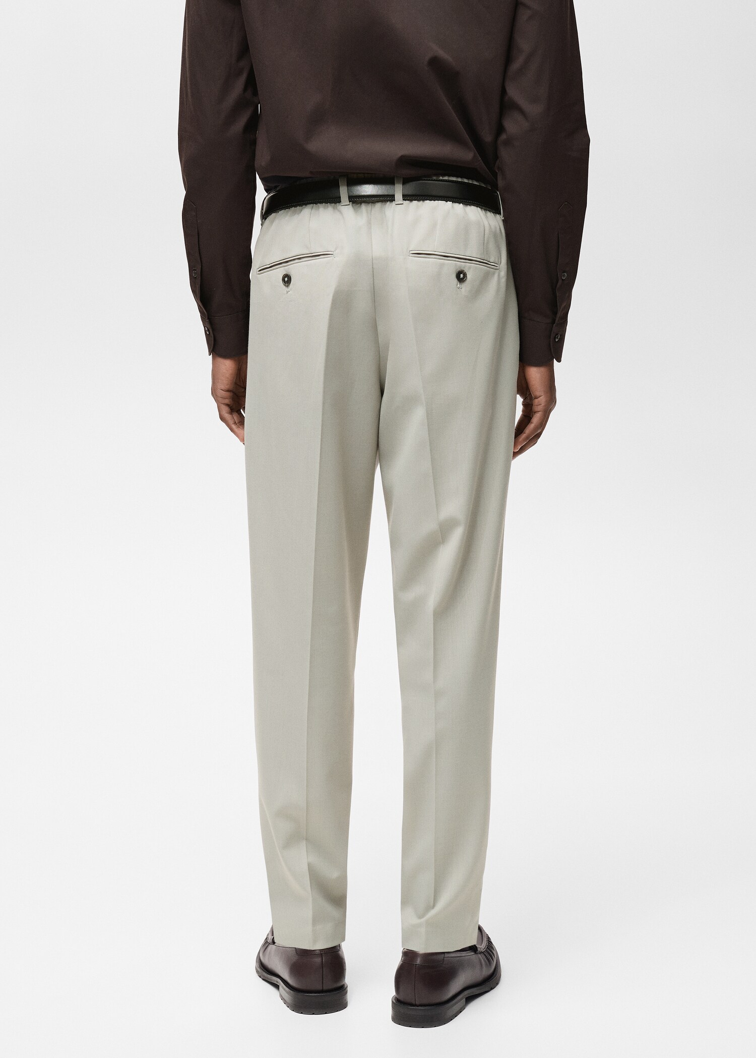 Pantalón lana fría slim fit pinzas - Reverso del artículo