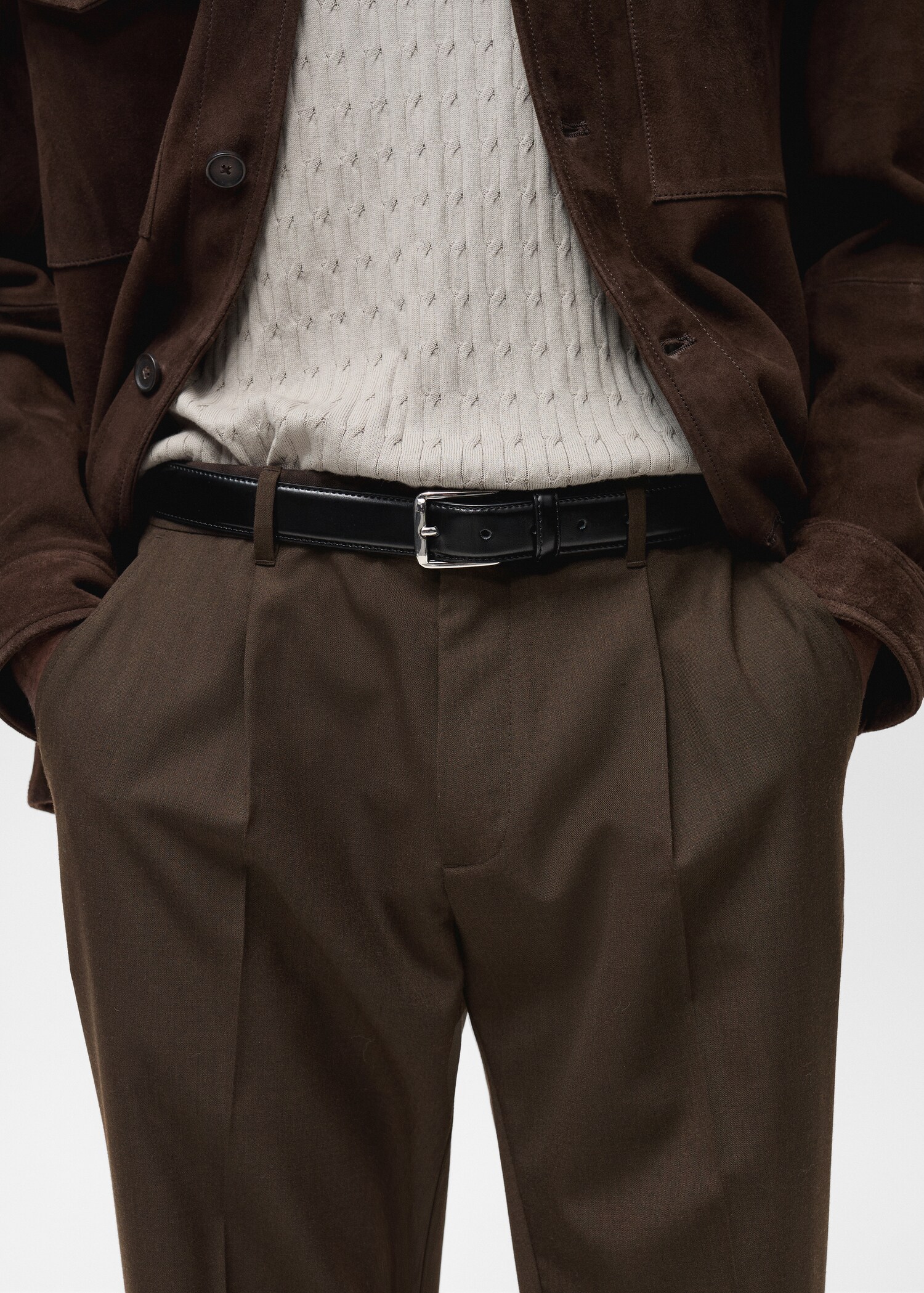 Pantalón lana fría slim fit pinzas - Detalle del artículo 1