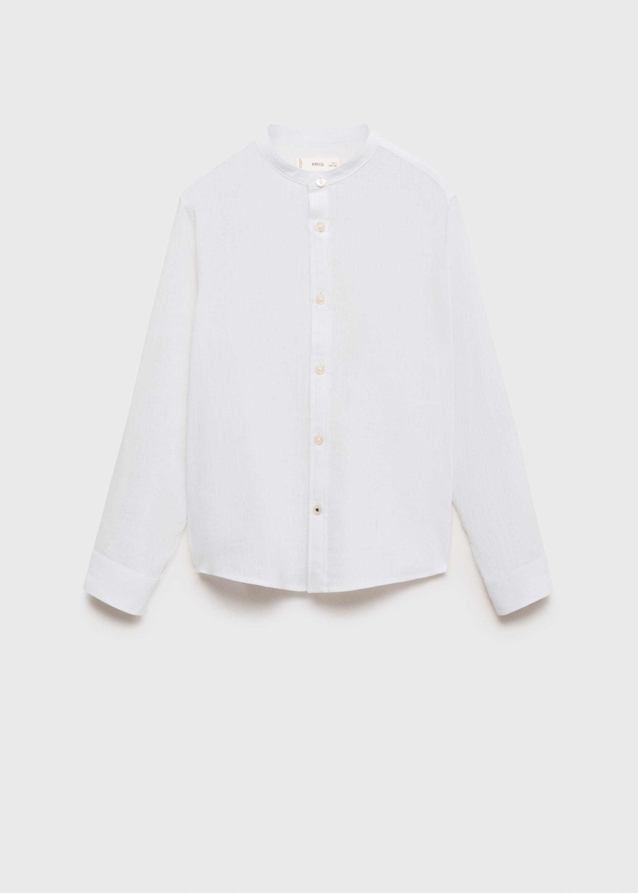 Cotton linen shirt with mandarin collar - Article without model