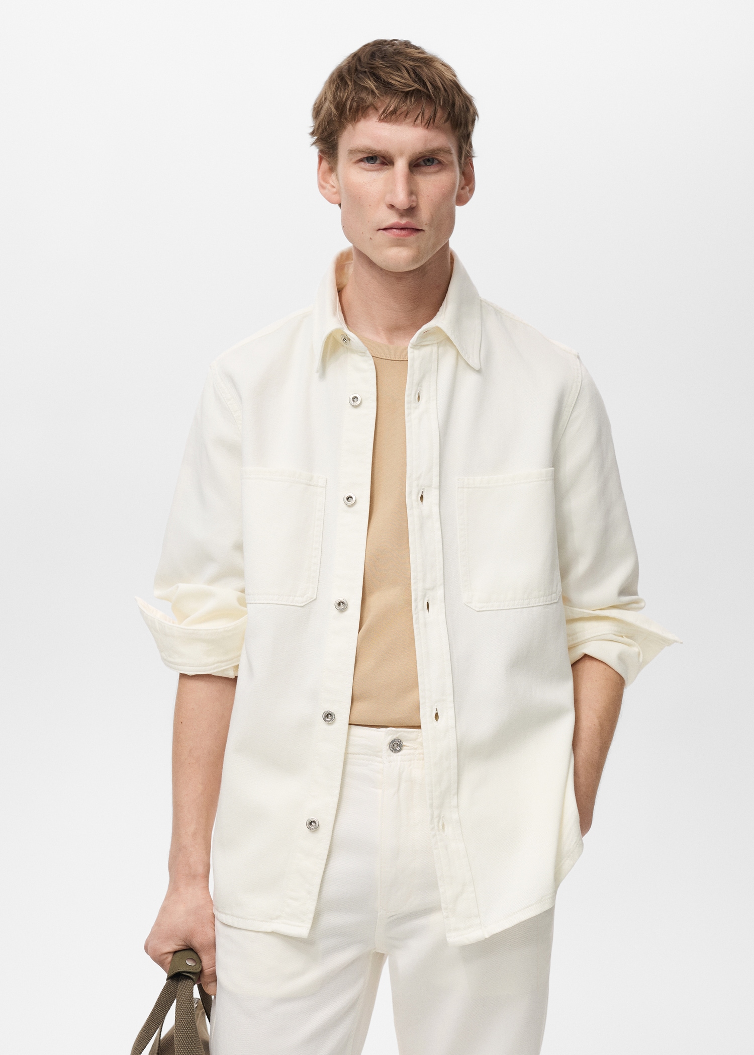 Regular-Fit-Overshirt aus Tencel - Mittlere Ansicht