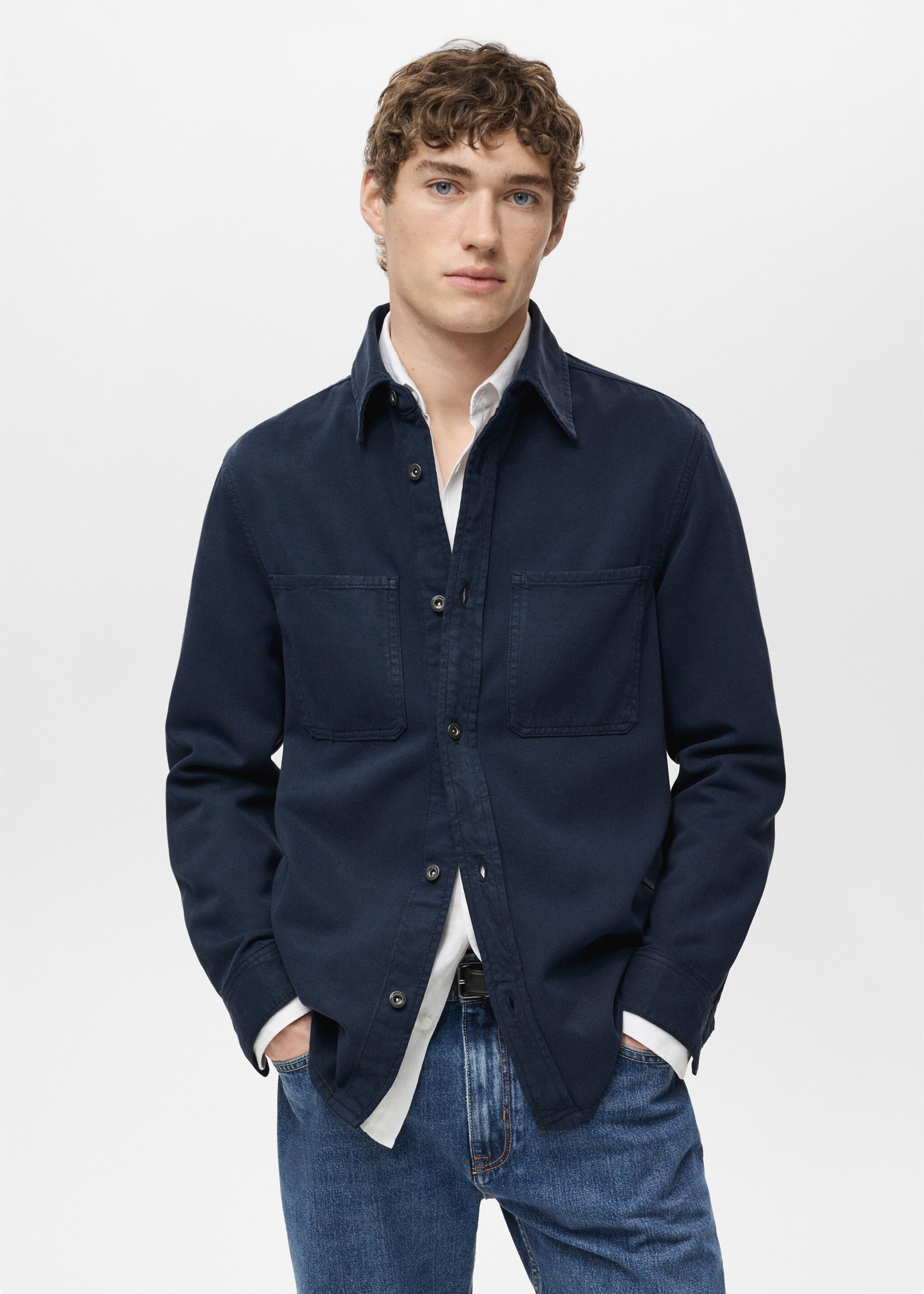 Tencel regular-fit overshirt - Medium plane