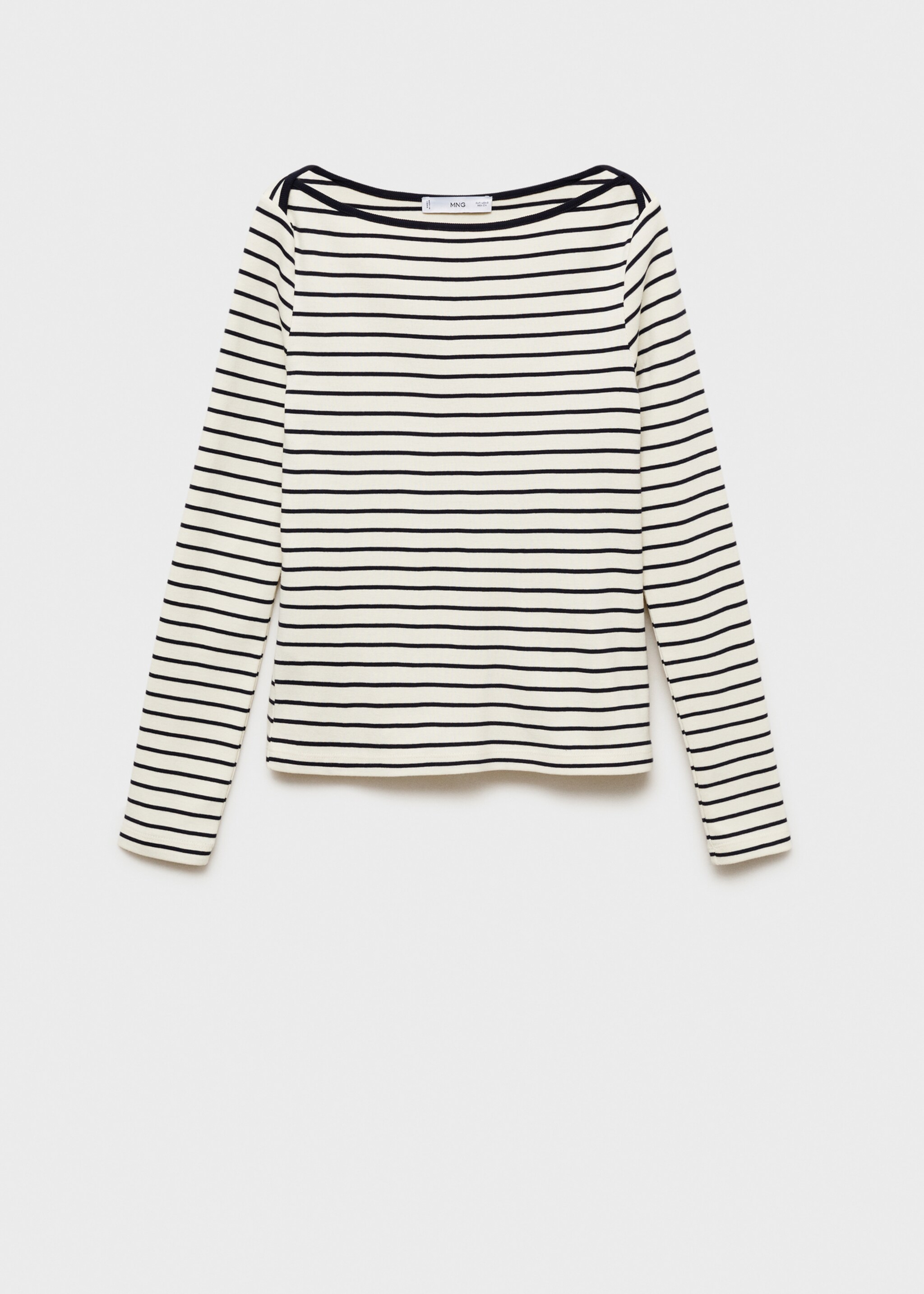 Gestreiftes T-Shirt mit Bateau-Ausschnitt - Artikel ohne Model