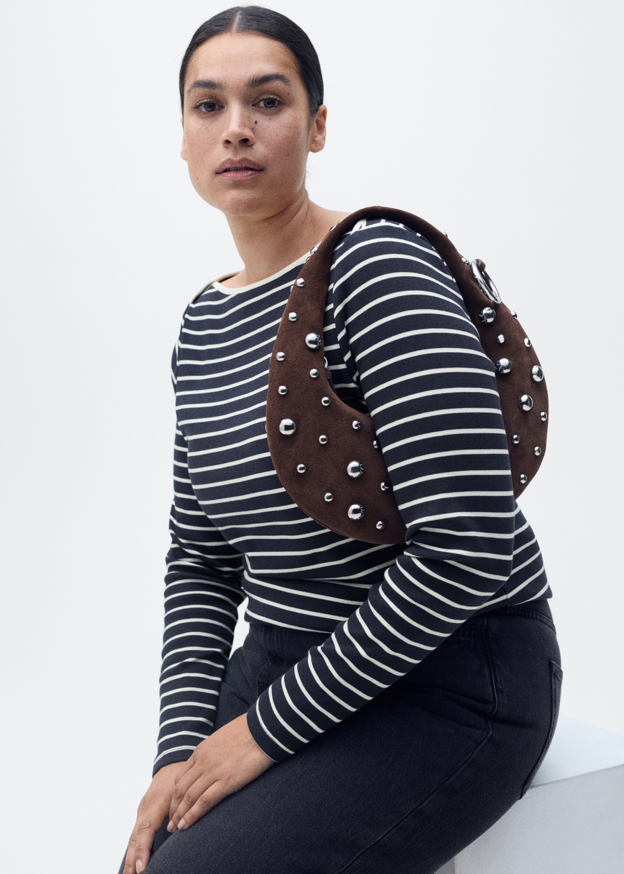 Striped boat-neck t-shirt - Details of the article 5