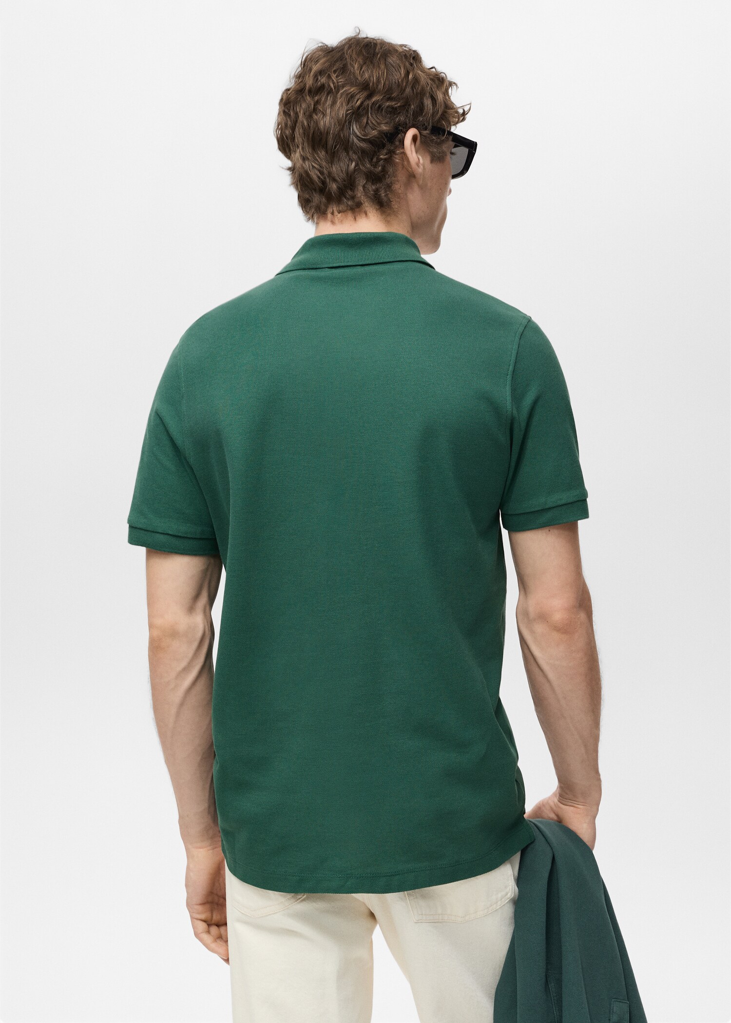 Regular-fit cotton piqué polo shirt - Reverse of the article