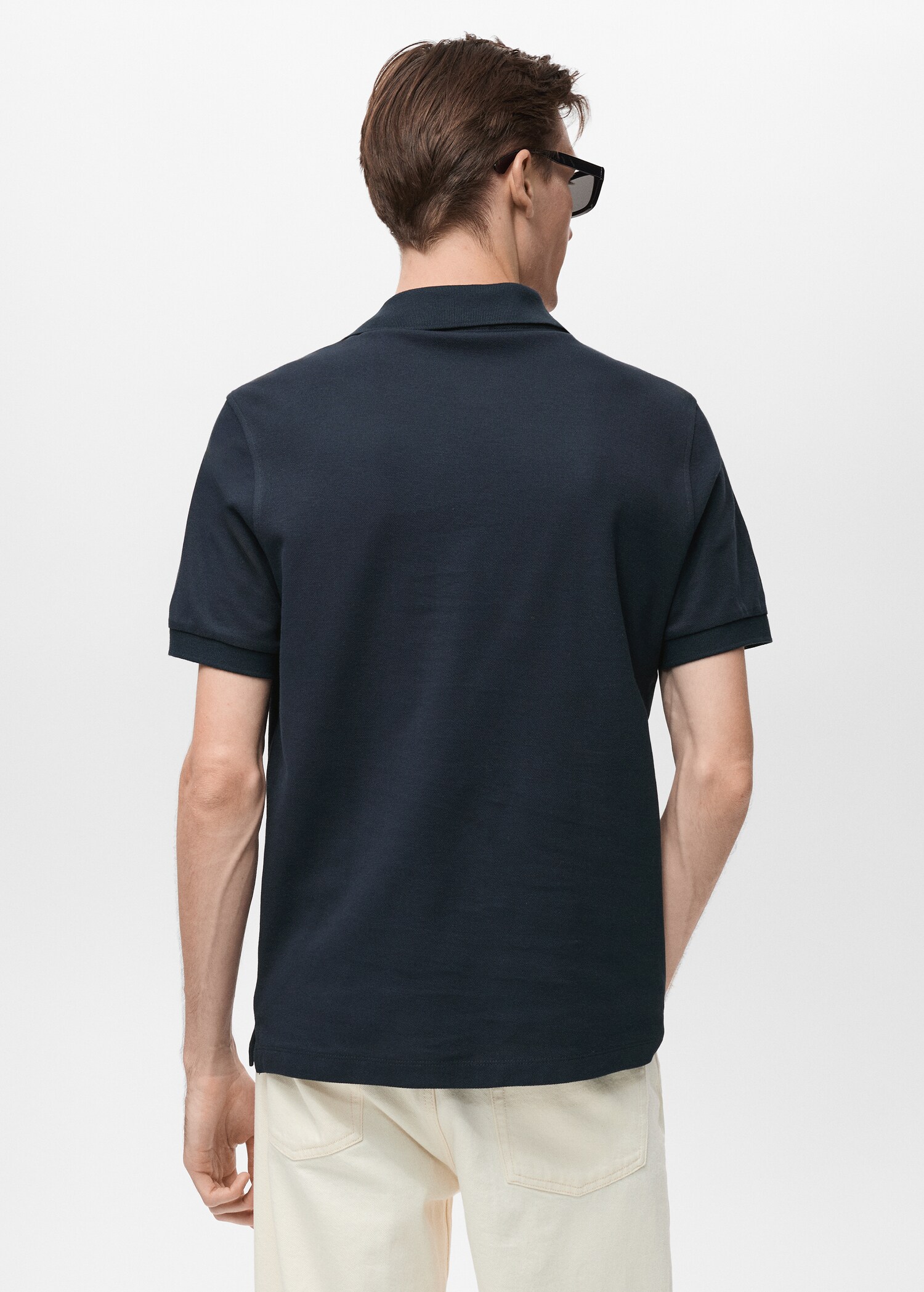 Regular-fit cotton piqué polo shirt - Reverse of the article