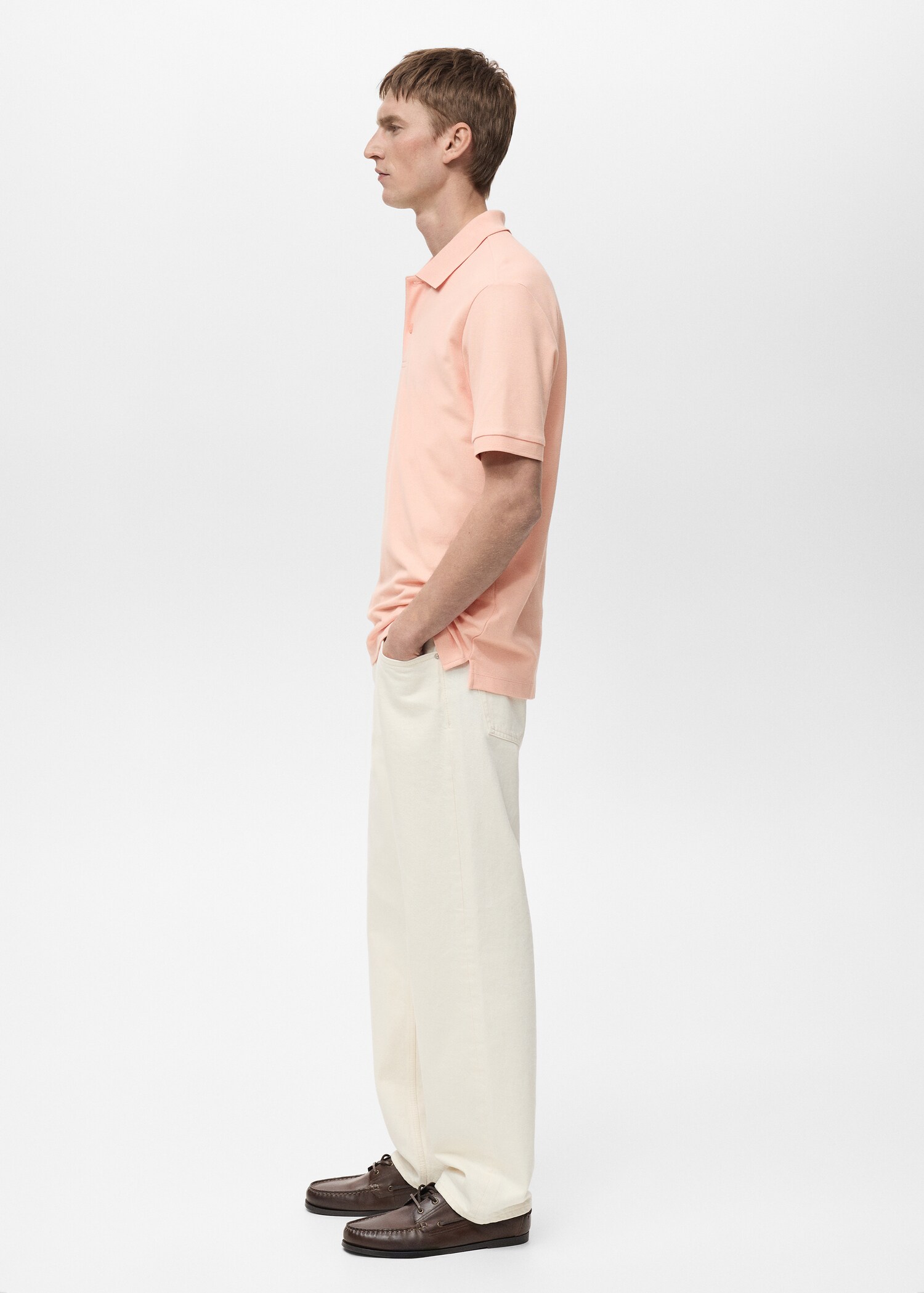 Regular-fit cotton piqué polo shirt - Details of the article 2