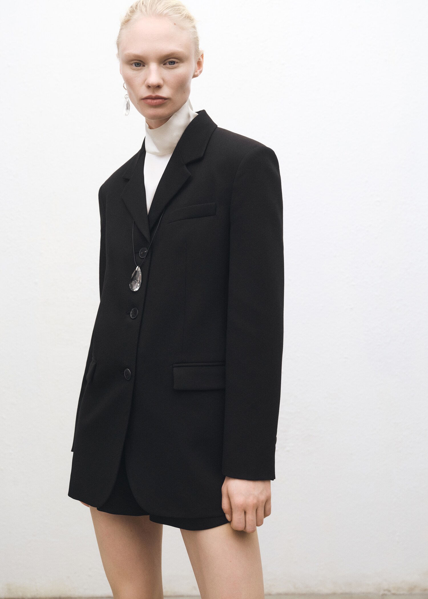 Straight button suit blazer - Medium plane
