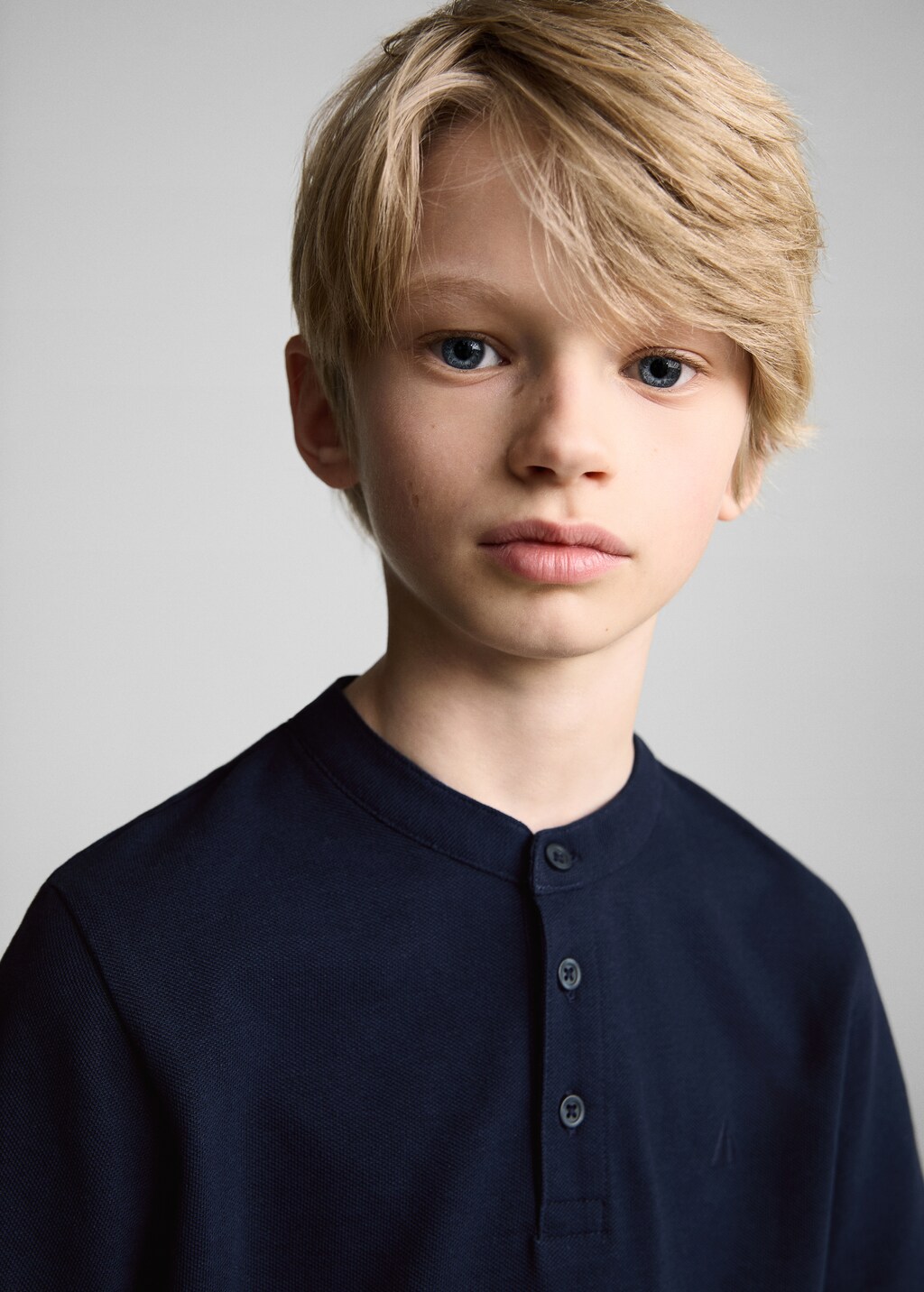 Mao collar polo shirt