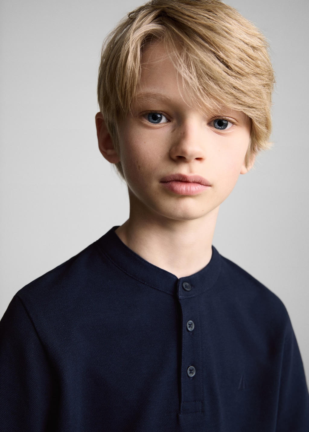 Mao collar polo shirt