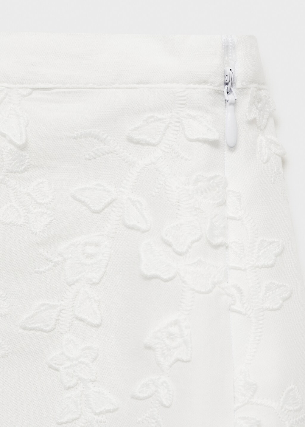 Floral-embroidered cotton skirt - image 5