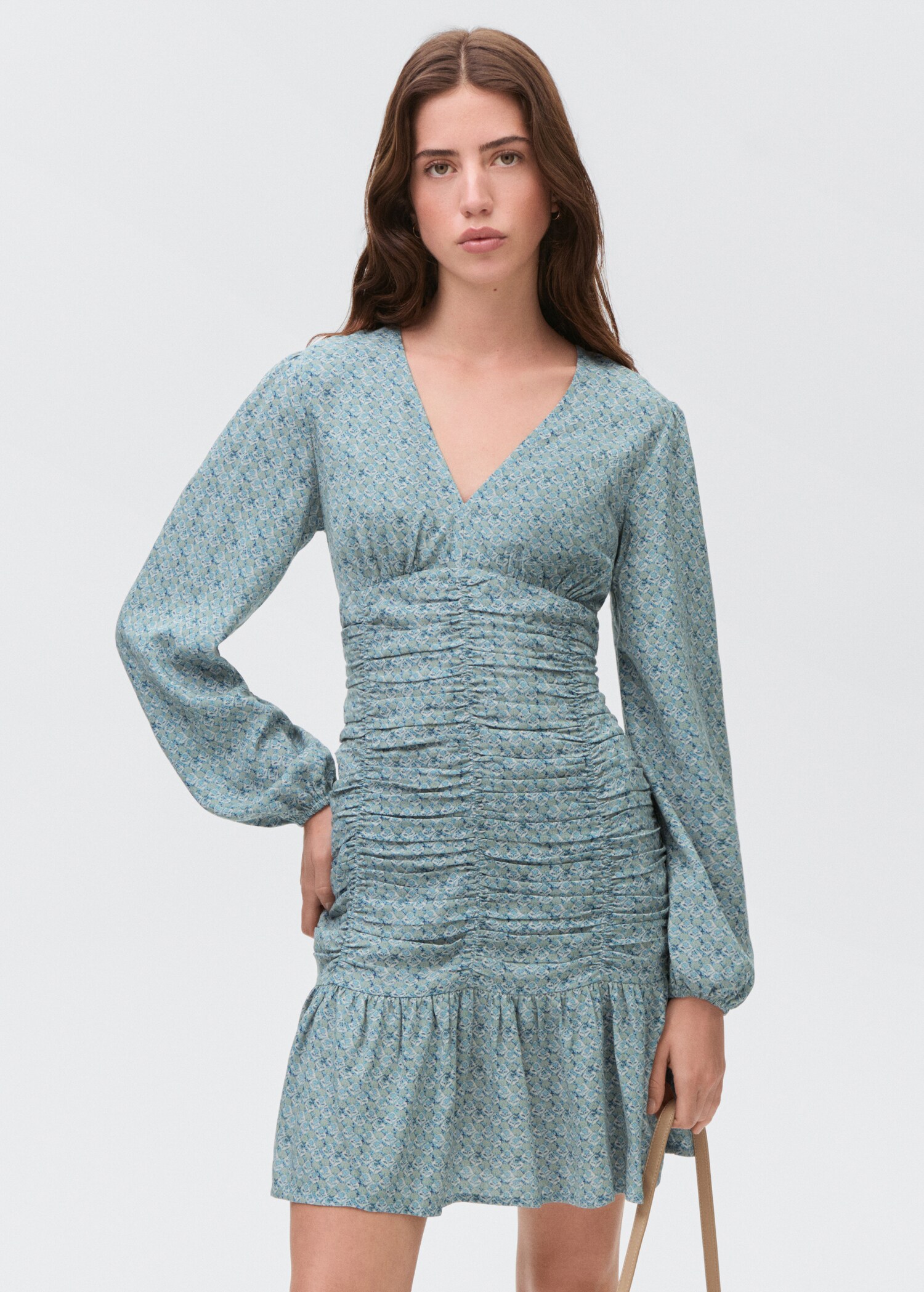 Printed dress with draped detail - Medium plane