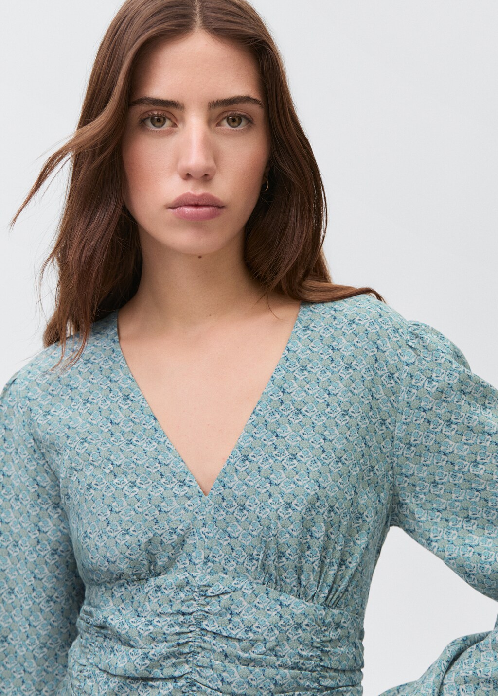 Printed dress with draped detail