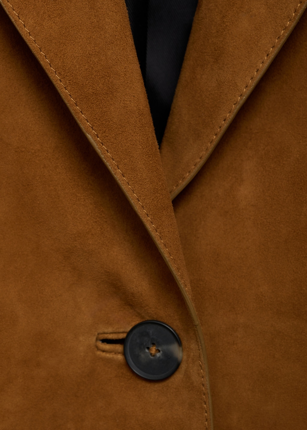 Mango Lapelled suede coat thumbnail