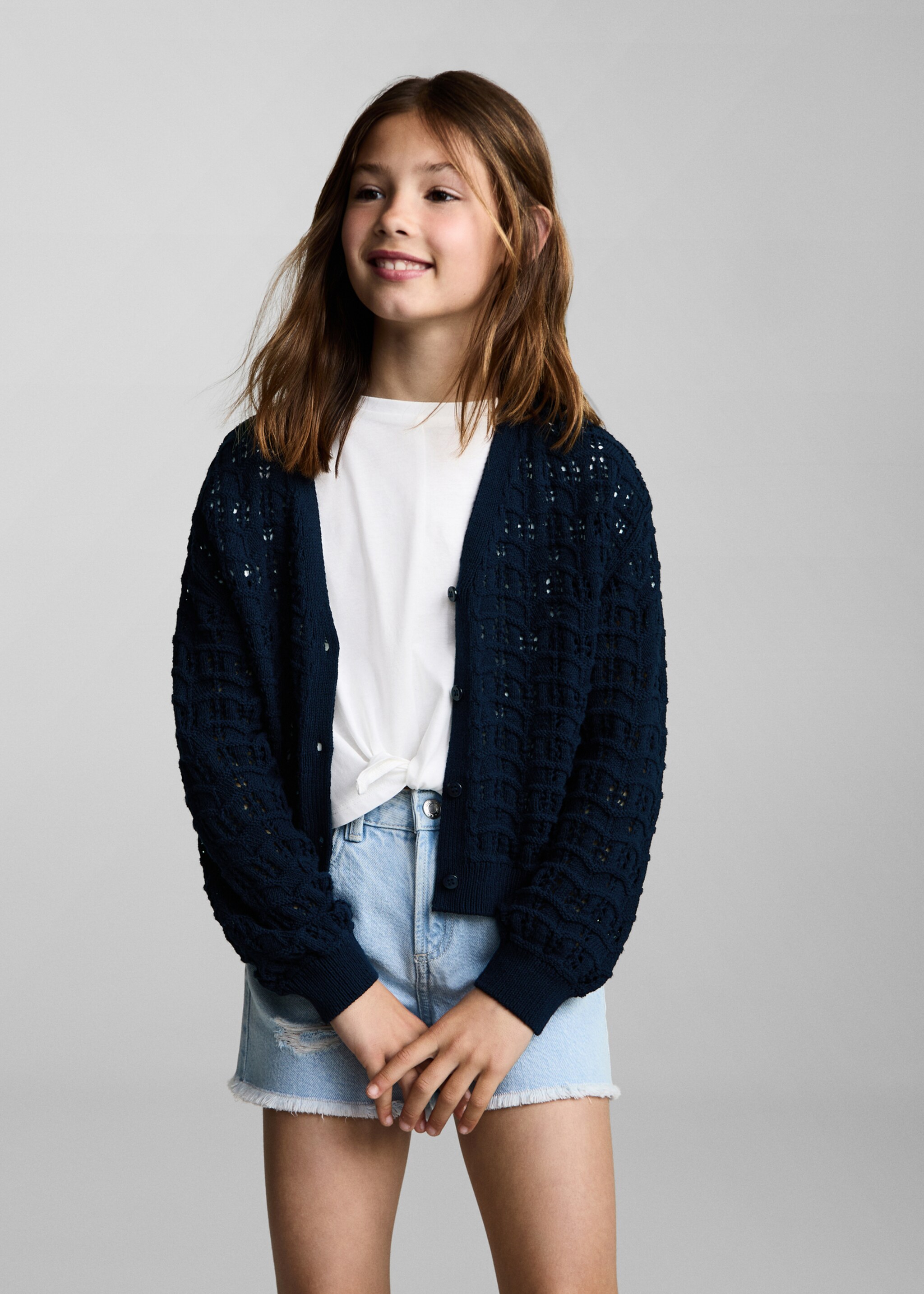 Openwork knit cardigan - Medium plane