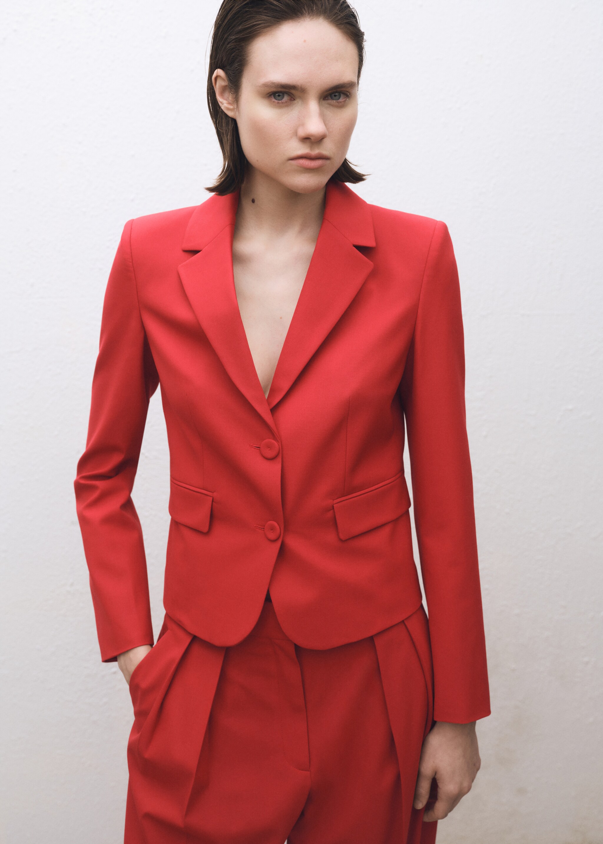 Wool-blend suit jacket - Medium plane