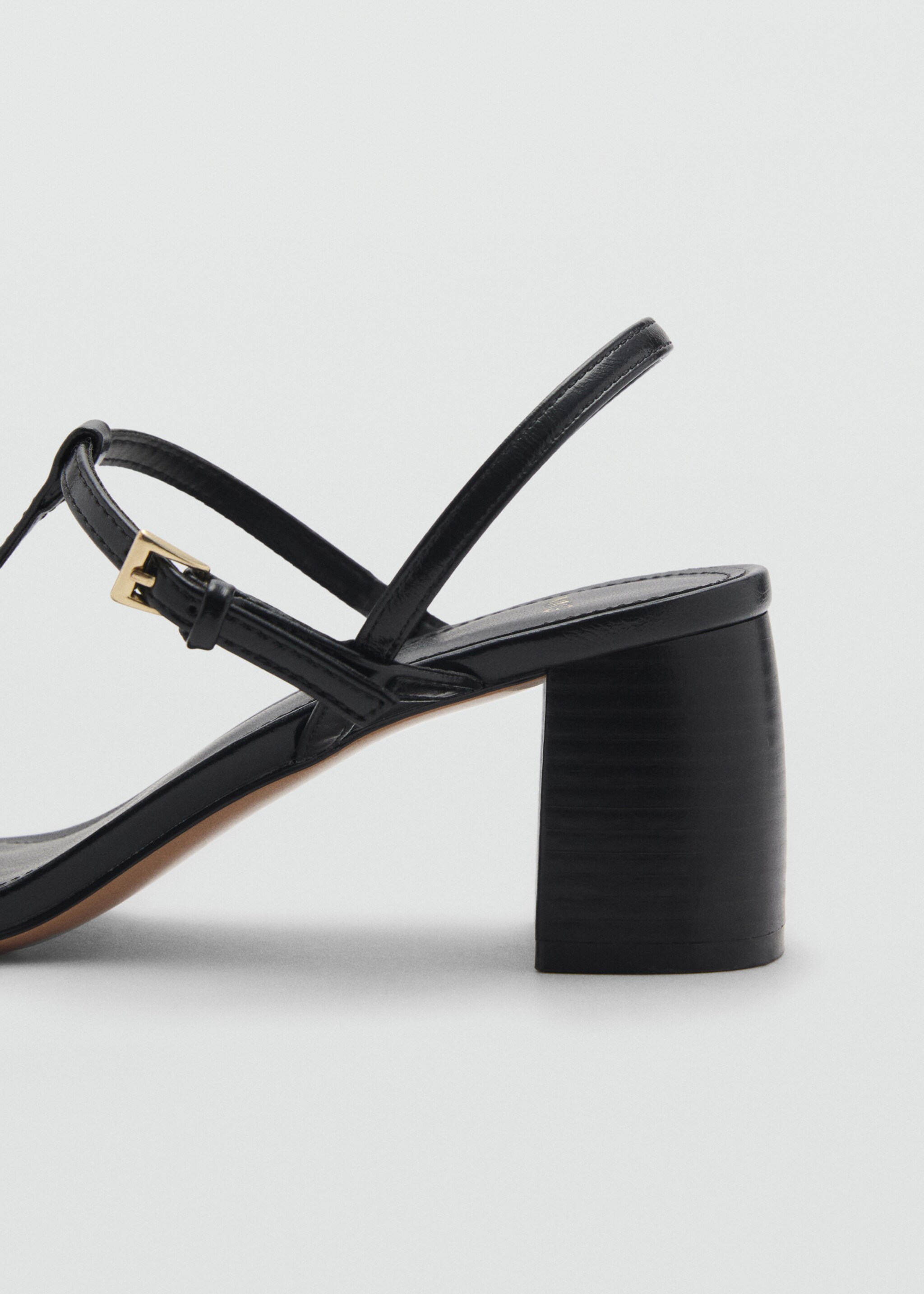 High-heeled sandals with buckle straps - Details of the article 1, Black. Ref: 87095138-00.
