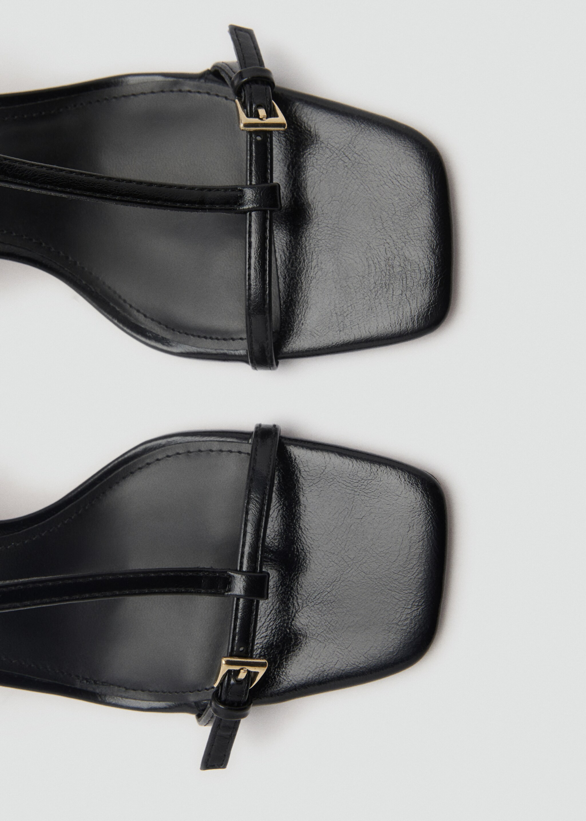 High-heeled sandals with buckle straps - Details of the article 2, Black. Ref: 87095138-00.